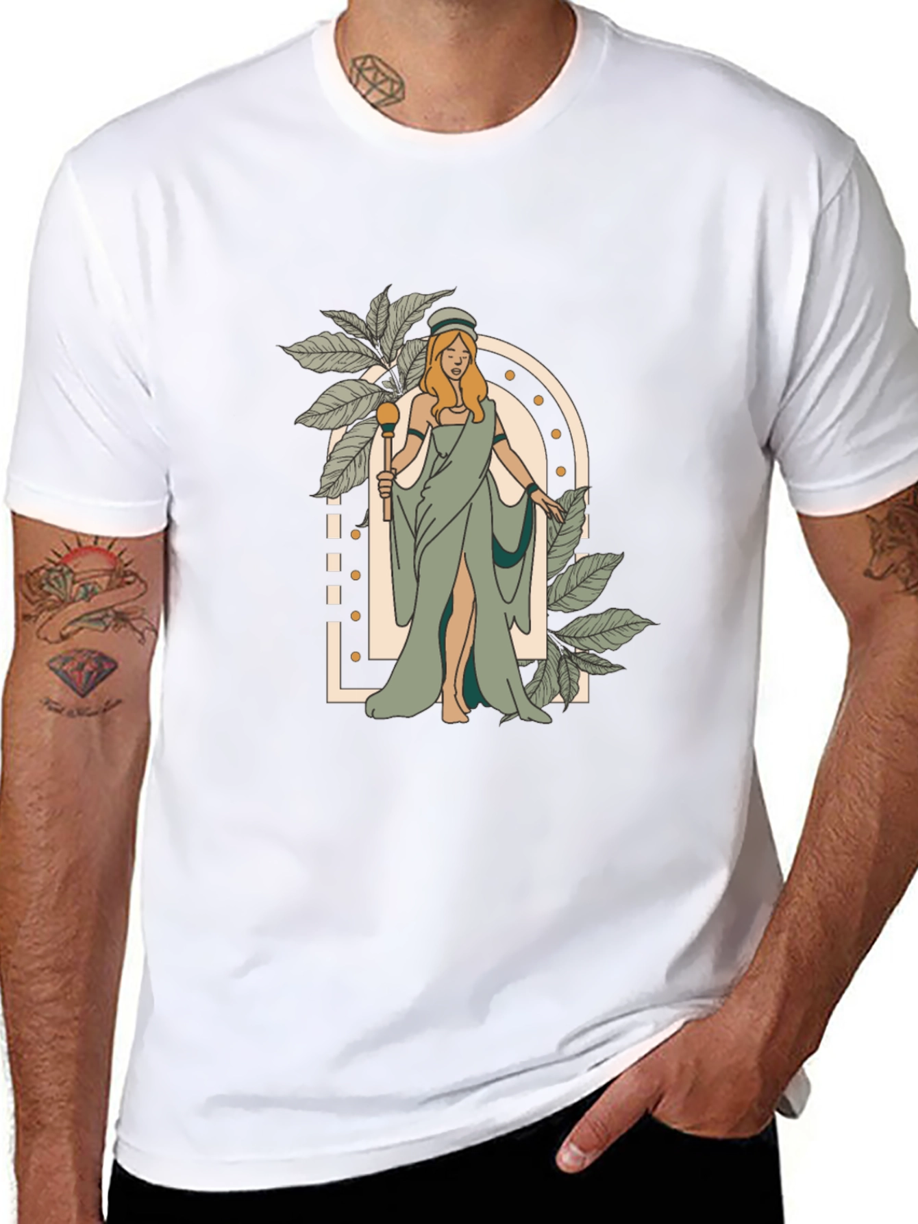 Goddess Graphic Tee - Black Cotton T-Shirt