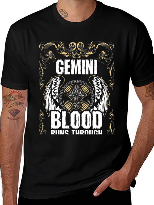 Gemini Blood Runs Through T-Shirt - Zodiac Pride