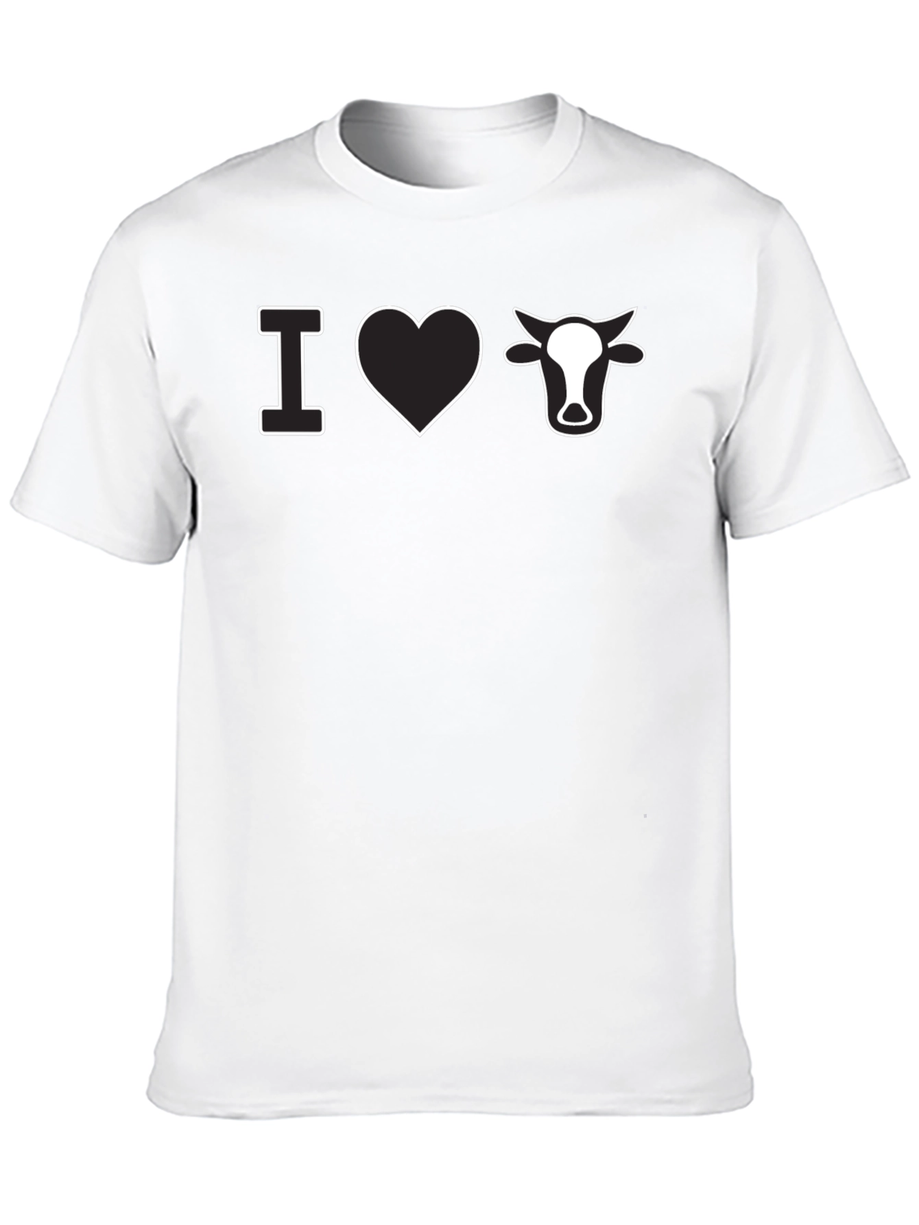 I Heart Cows T-Shirt - Black Graphic Tee