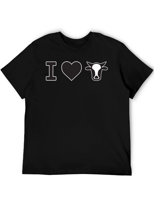 I Heart Cows T-Shirt - Black Graphic Tee