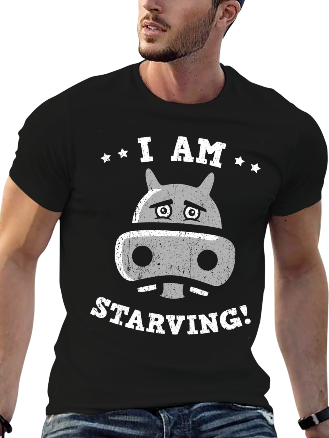 I Am Starving Hippo T-Shirt - Funny Animal Tee
