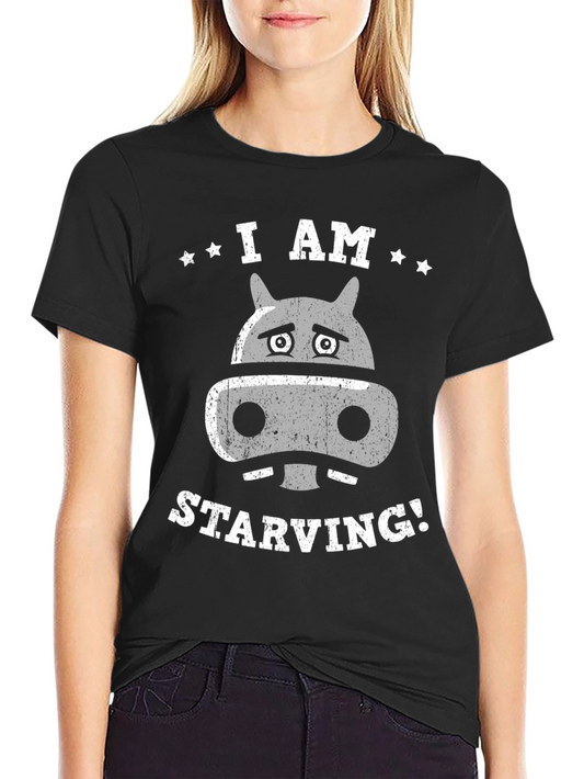I Am Starving Hippo T-Shirt - Funny Animal Tee