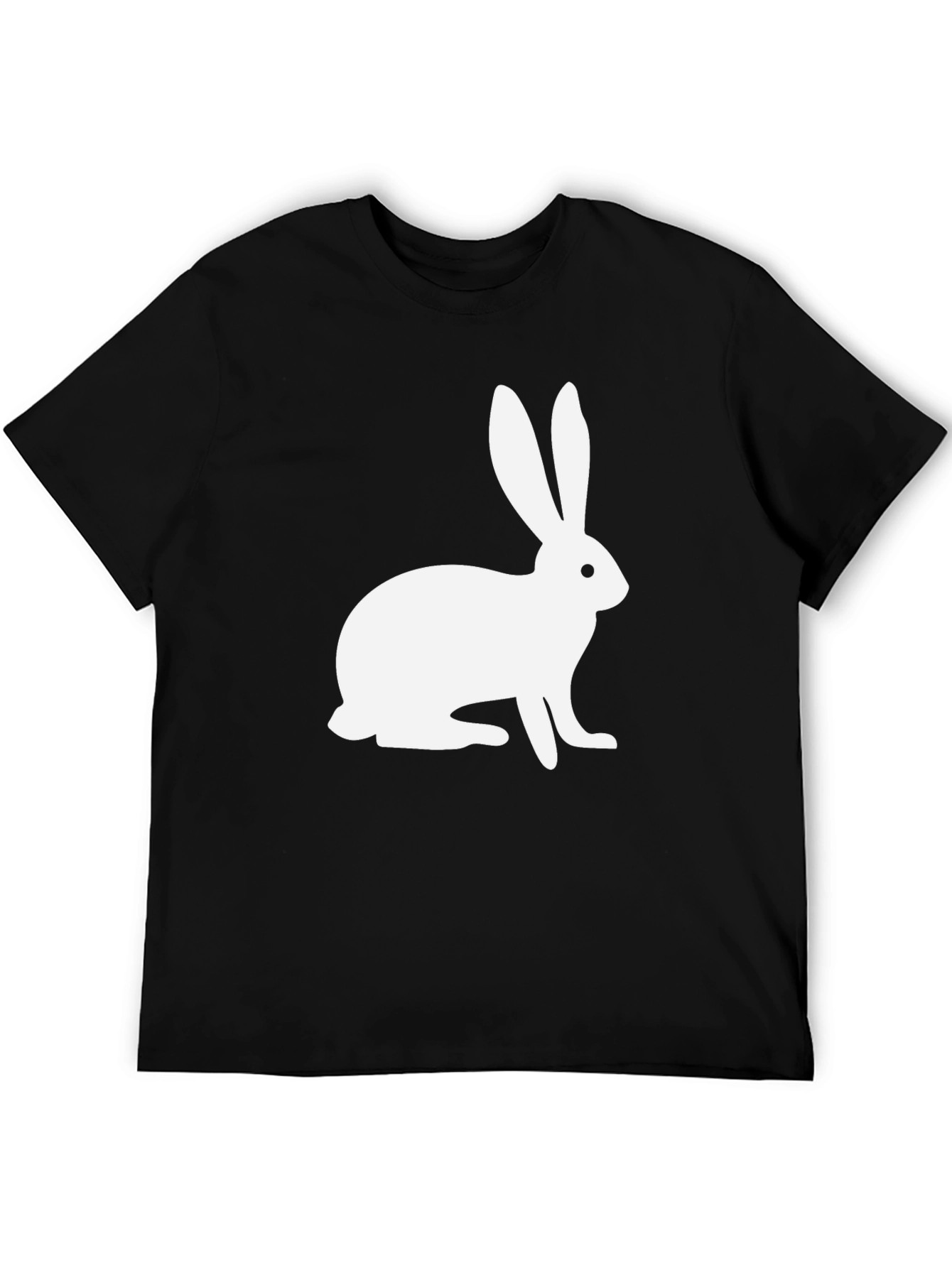 White Rabbit Graphic Black T-Shirt