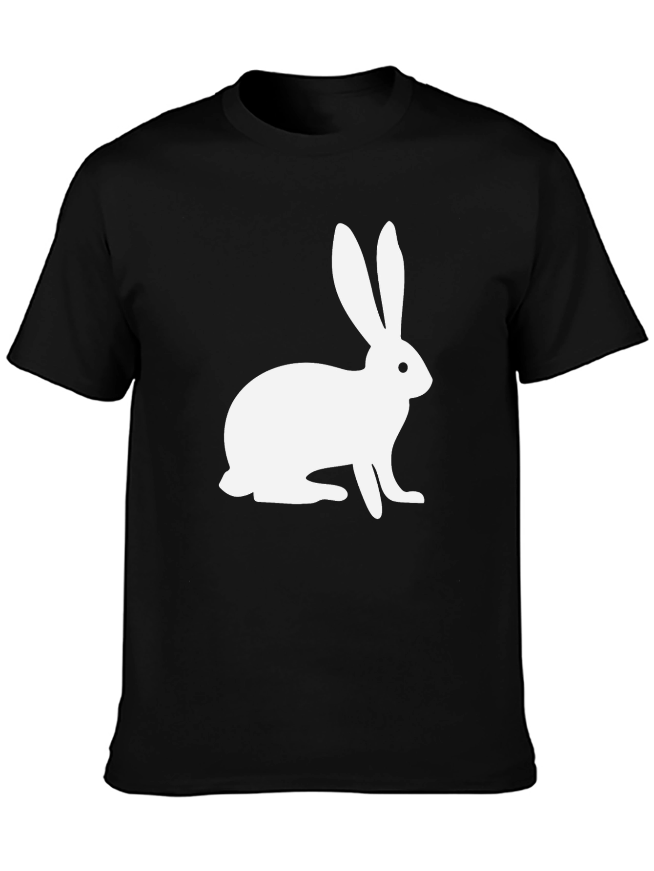 White Rabbit Graphic Black T-Shirt