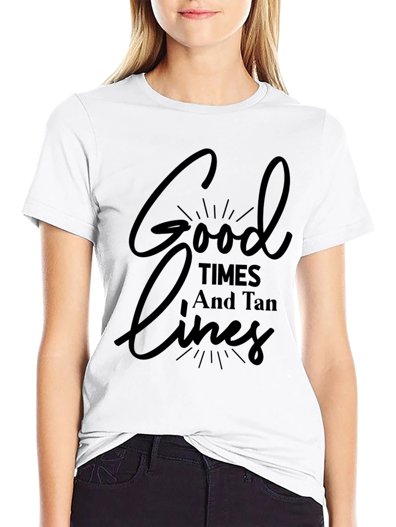 Good Times and Tan Lines Black Graphic Tee