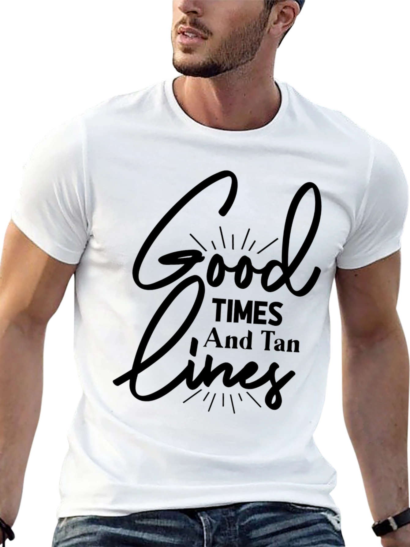 Good Times and Tan Lines Black Graphic Tee
