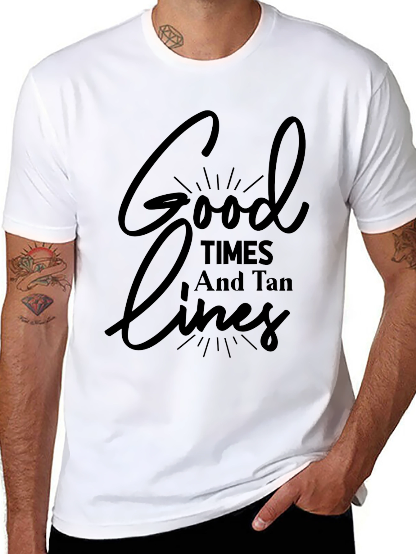 Good Times and Tan Lines Black Graphic Tee