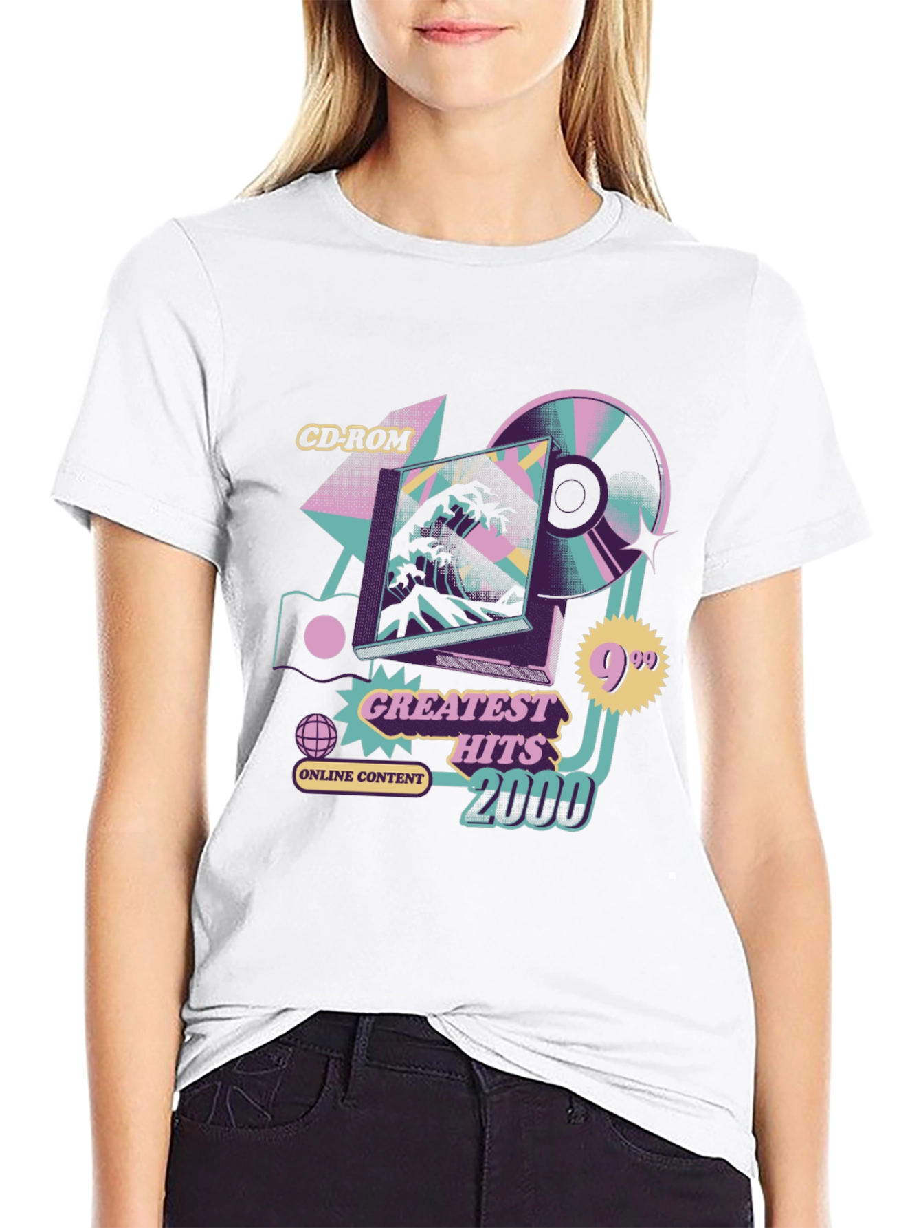Retro 2000s Greatest Hits CD-ROM Graphic T-Shirt