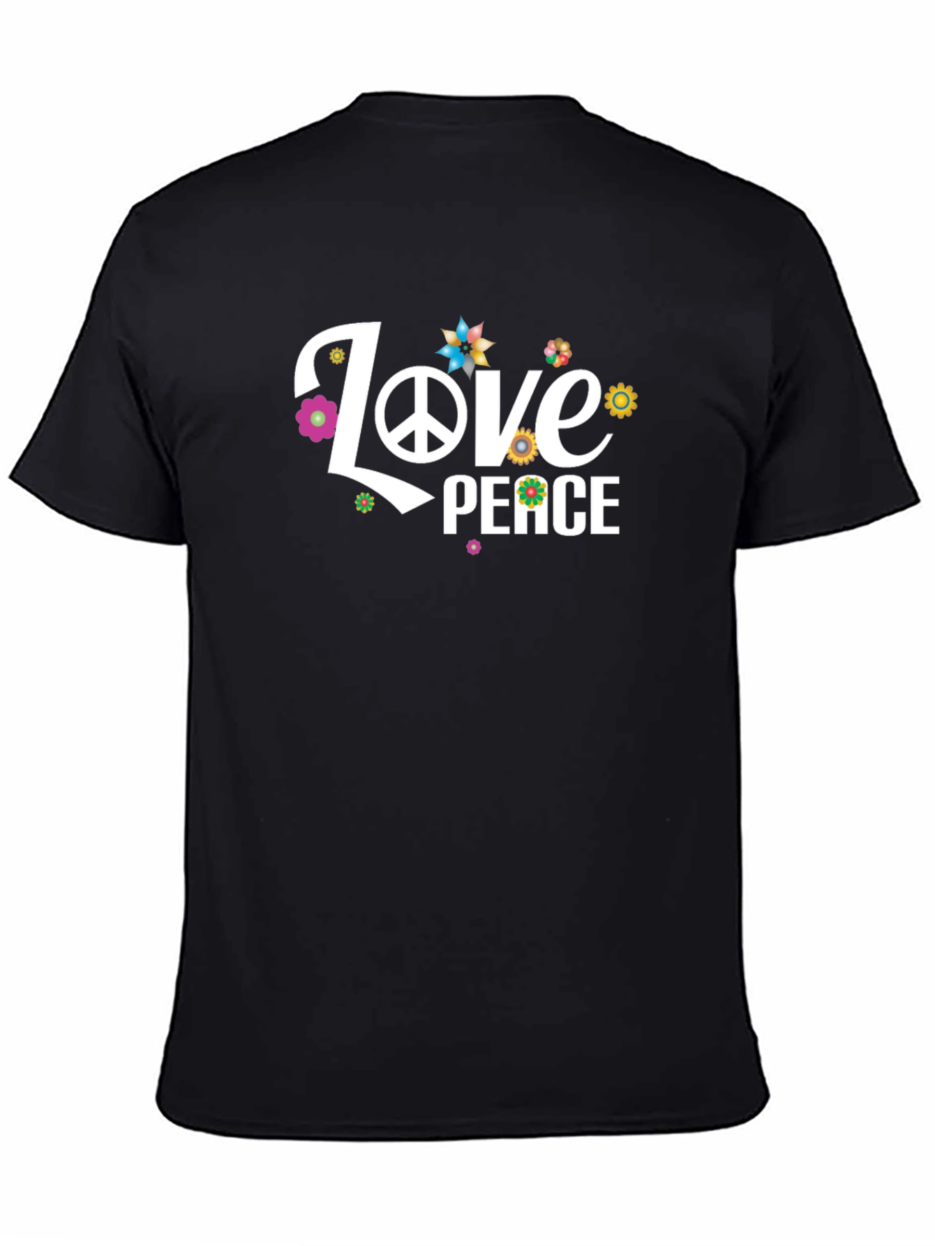 Love & Peace Graphic T-Shirt - Black