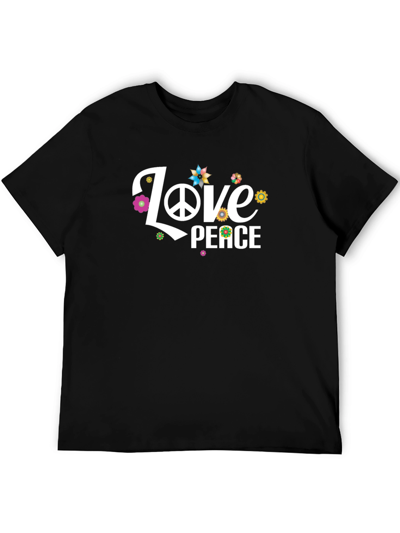 Love & Peace Graphic T-Shirt - Black