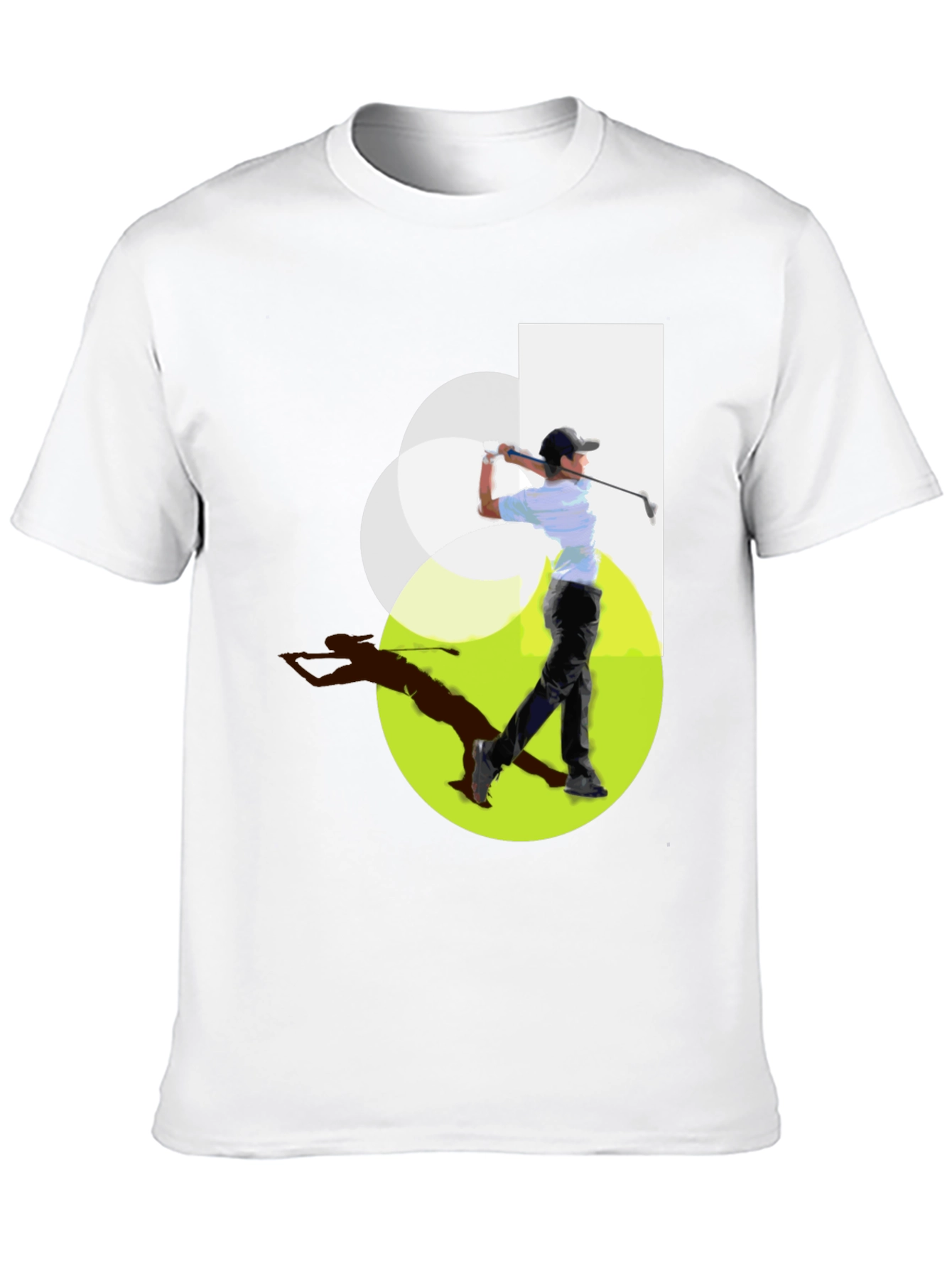 Golf Swing Graphic Tee - Black Cotton Casual Shirt