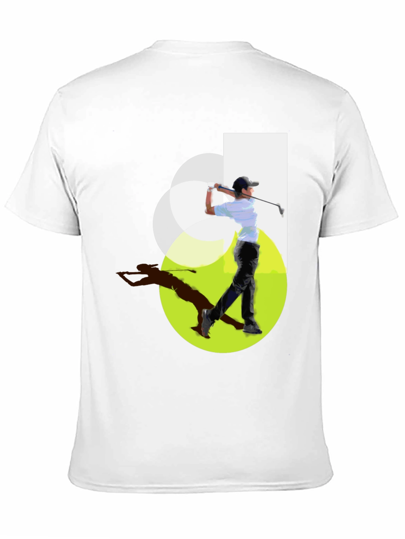 Golf Swing Graphic Tee - Black Cotton Casual Shirt