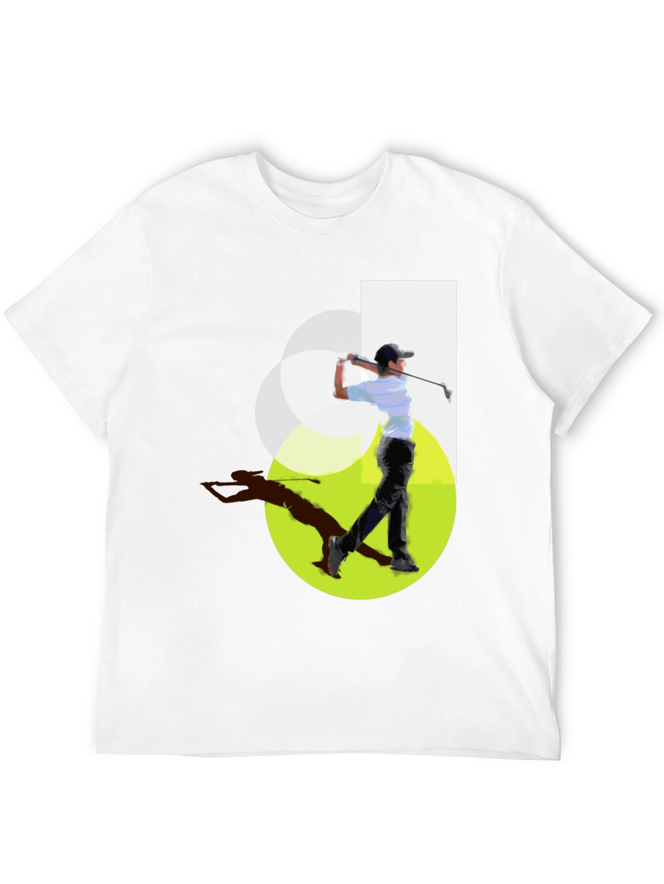 Golf Swing Graphic Tee - Black Cotton Casual Shirt