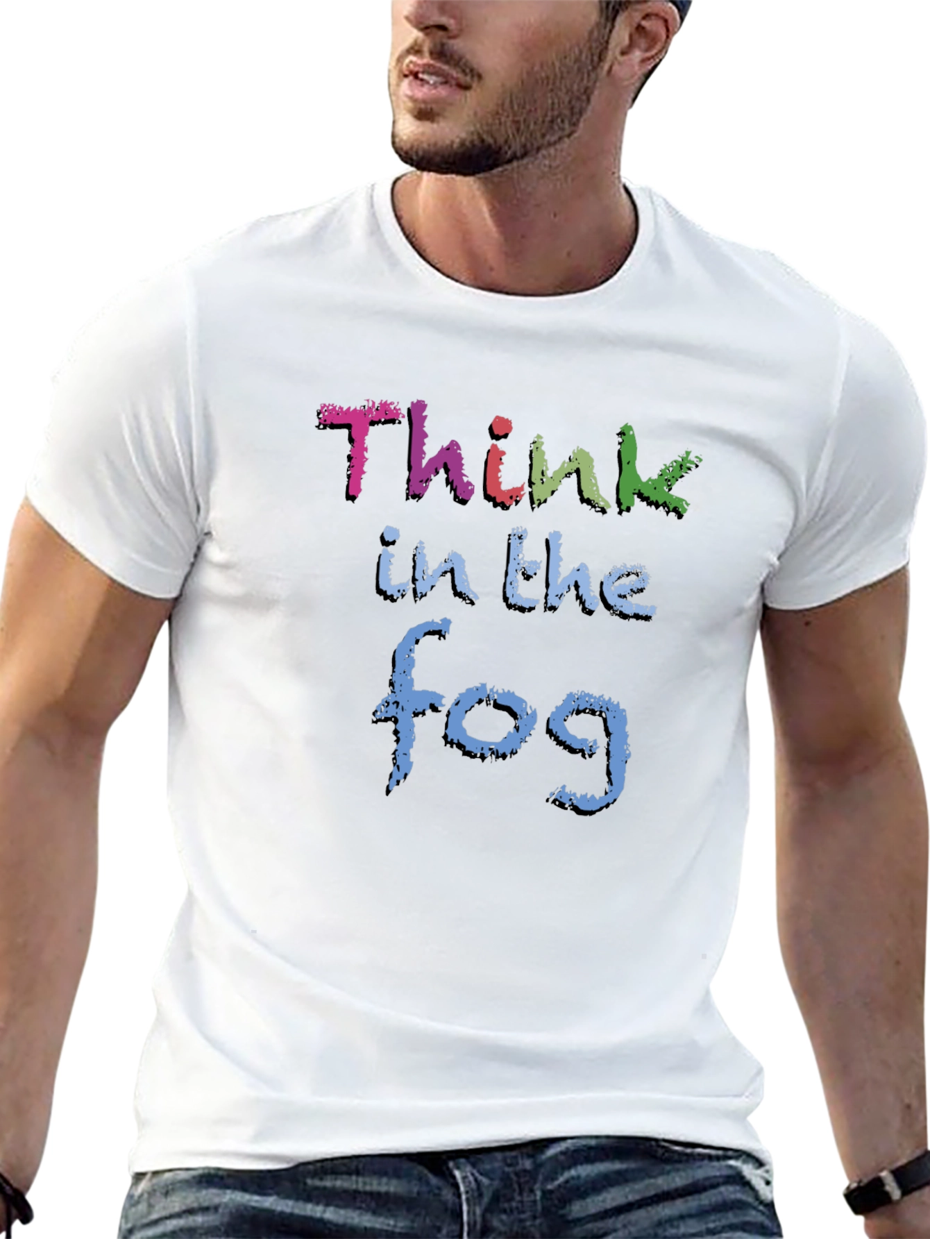 Think in the Fog Mens Black T-Shirt