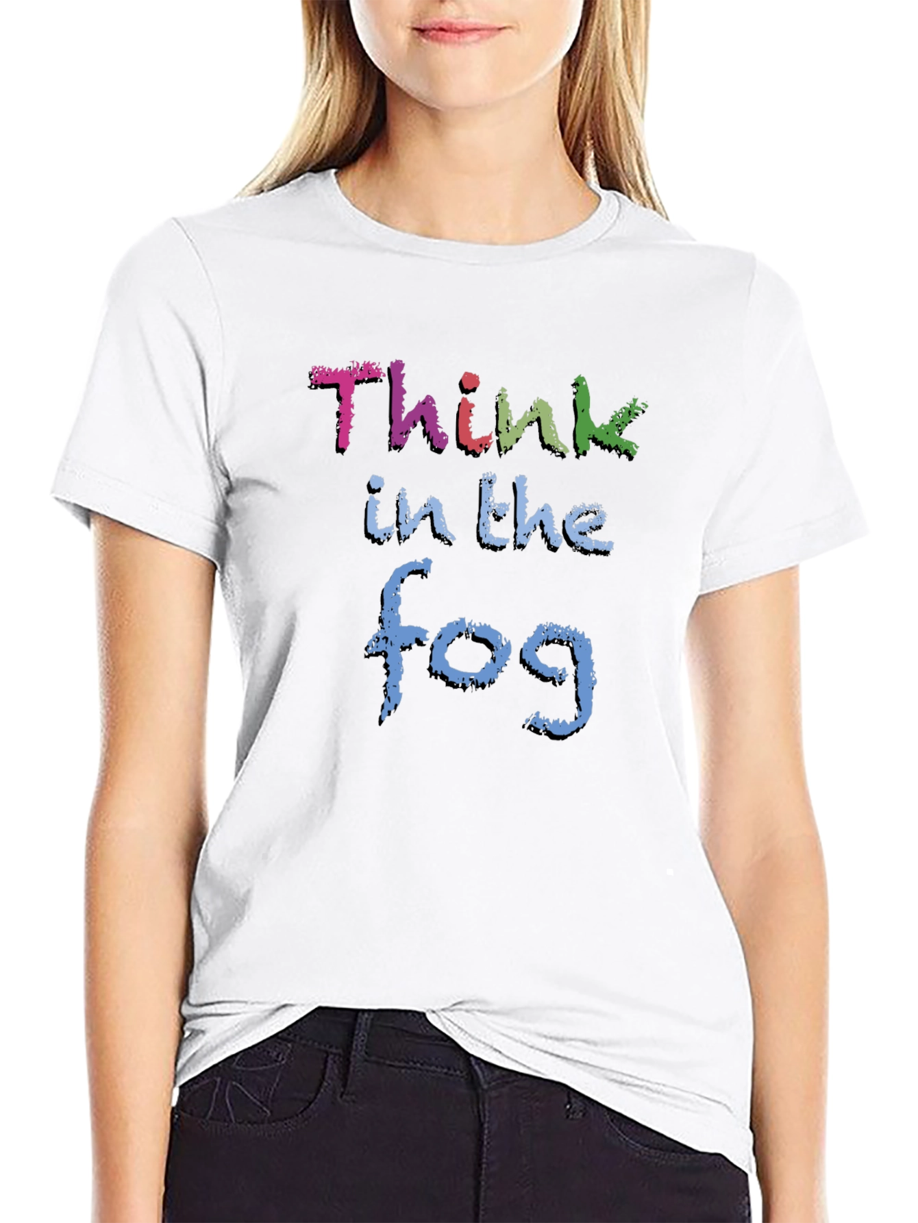 Think in the Fog Mens Black T-Shirt