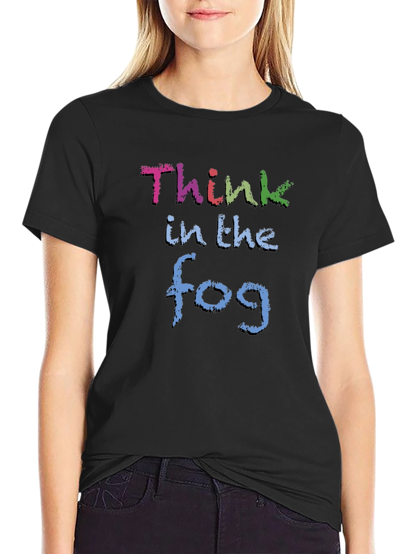 Think in the Fog Mens Black T-Shirt