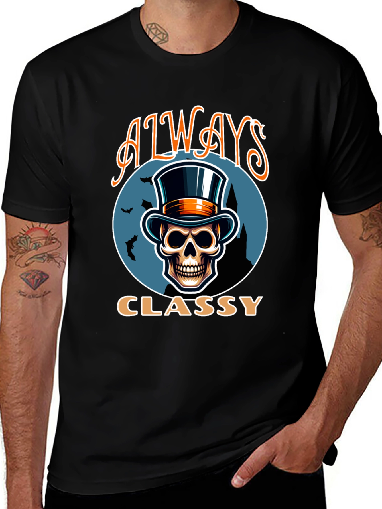 Always Classy Skull Top Hat T-Shirt