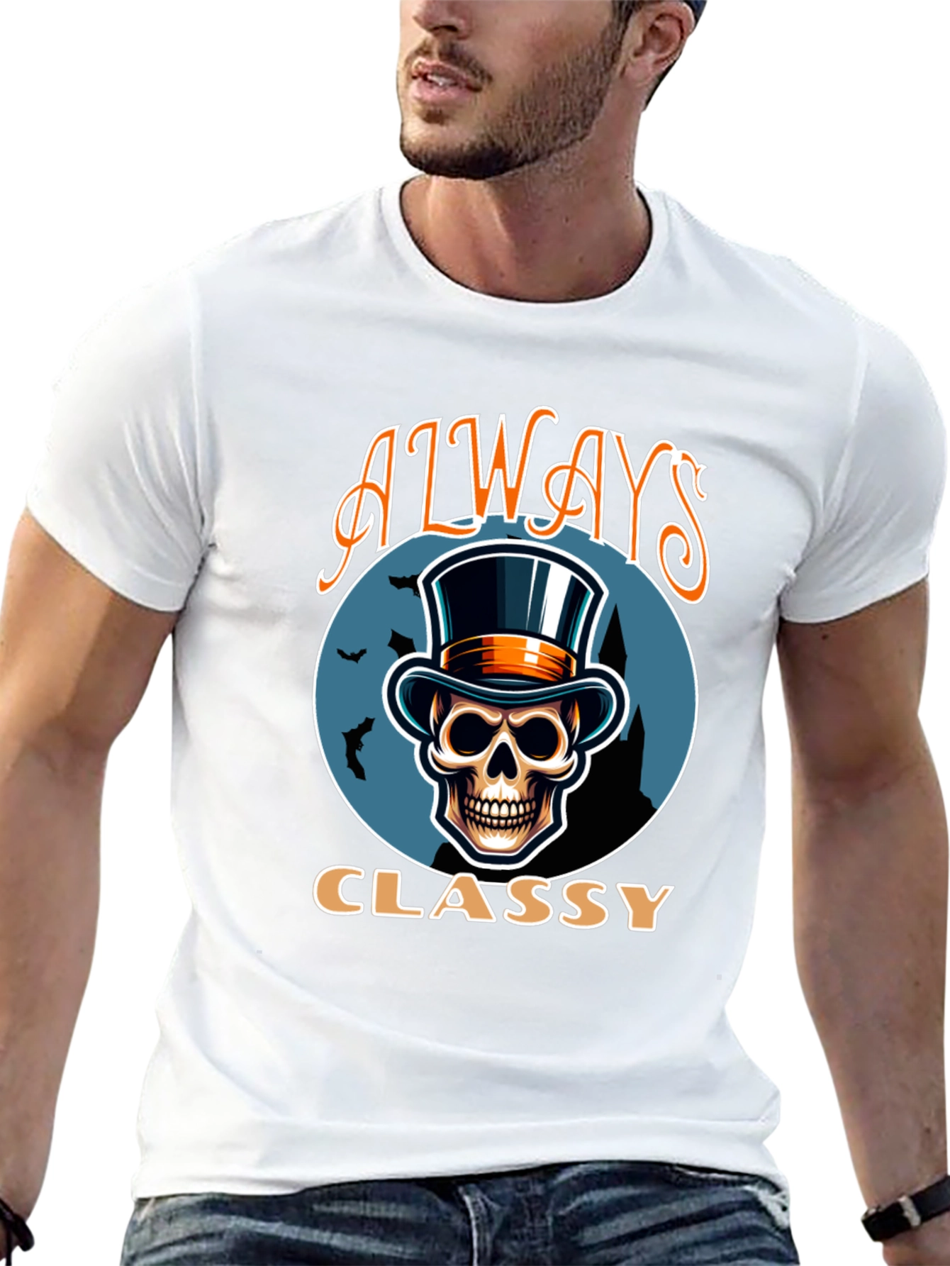 Always Classy Skull Top Hat T-Shirt