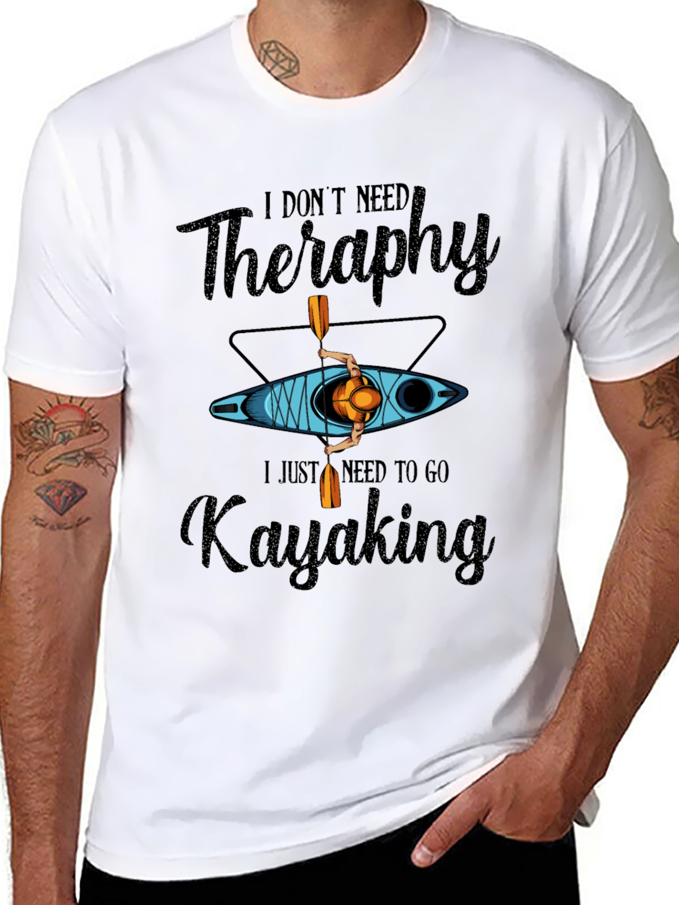 Kayaking Therapy T-Shirt - Paddling Adventure Tee