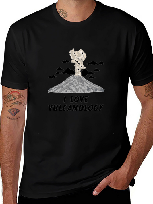 I Love Vulcanology Black Graphic Tee