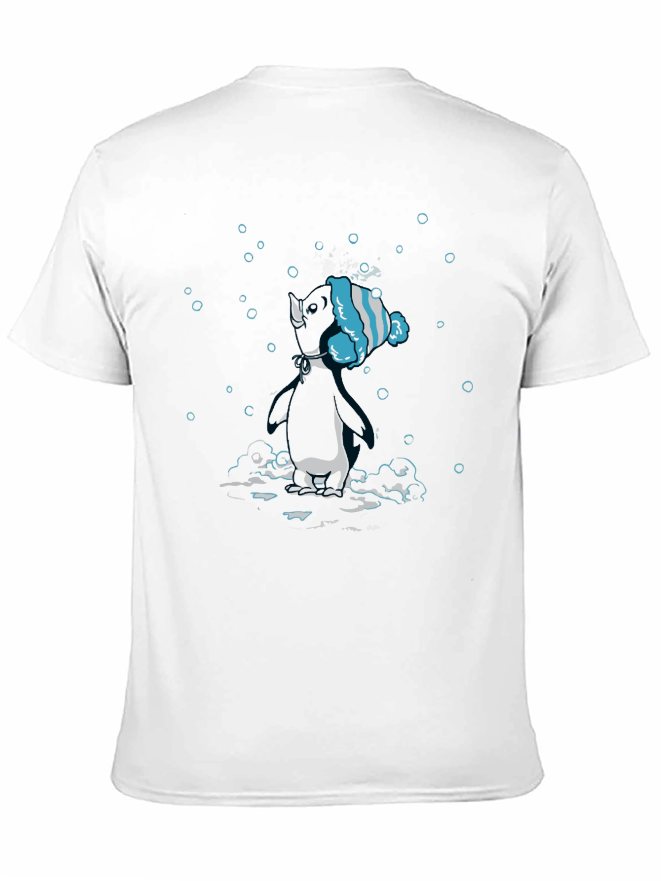 Unique Black T-Shirt with Diving Penguin Design
