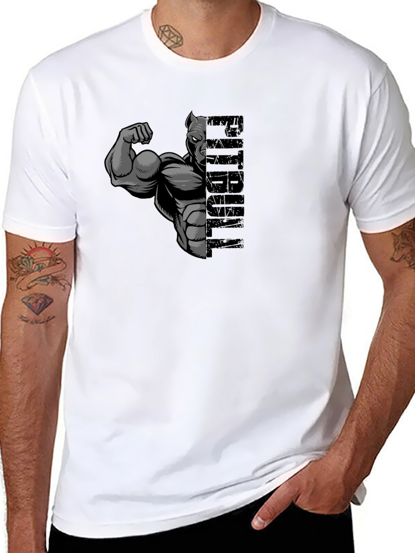 Pitbull Muscle Graphic T-Shirt - Black