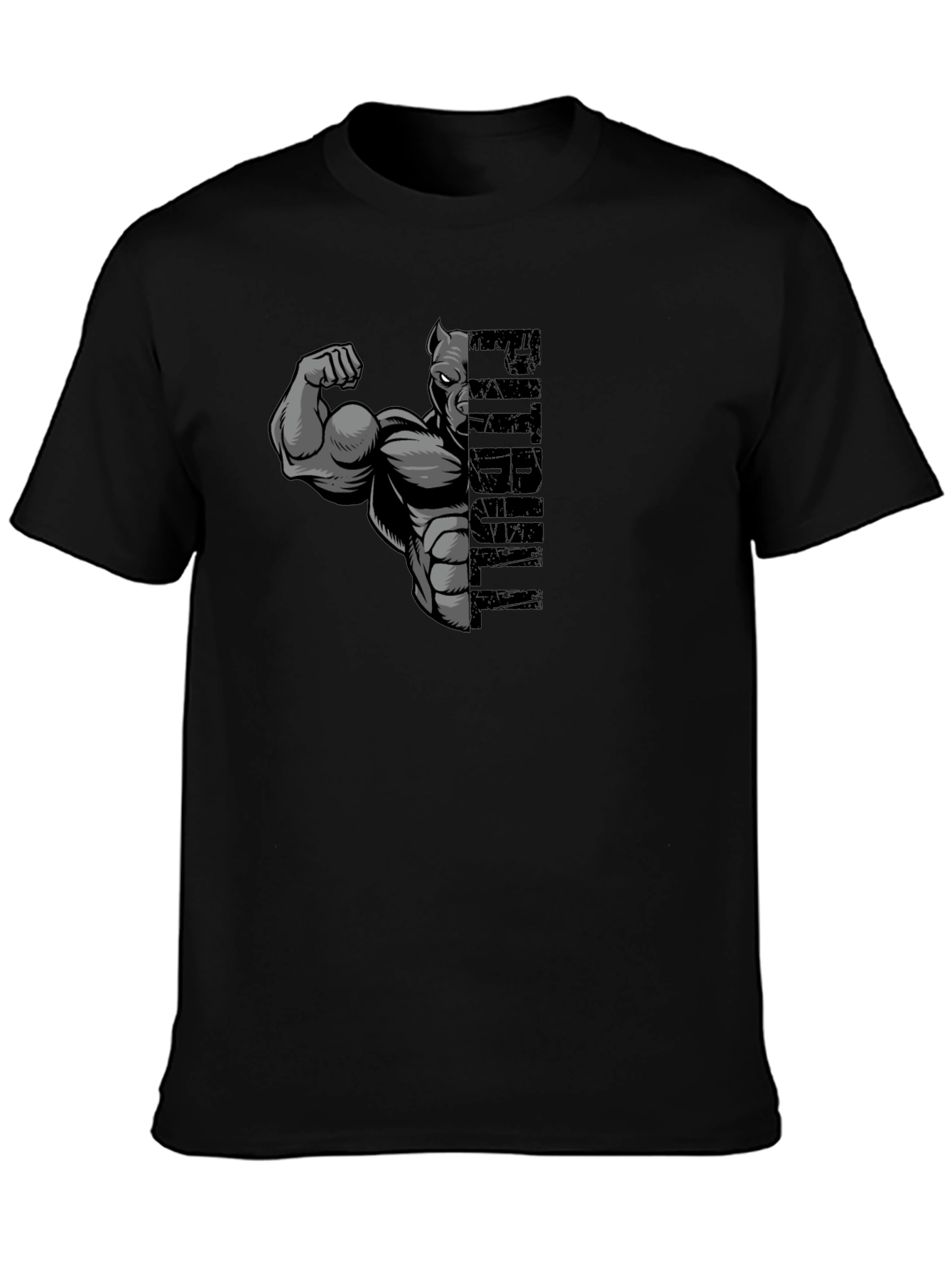 Pitbull Muscle Graphic T-Shirt - Black