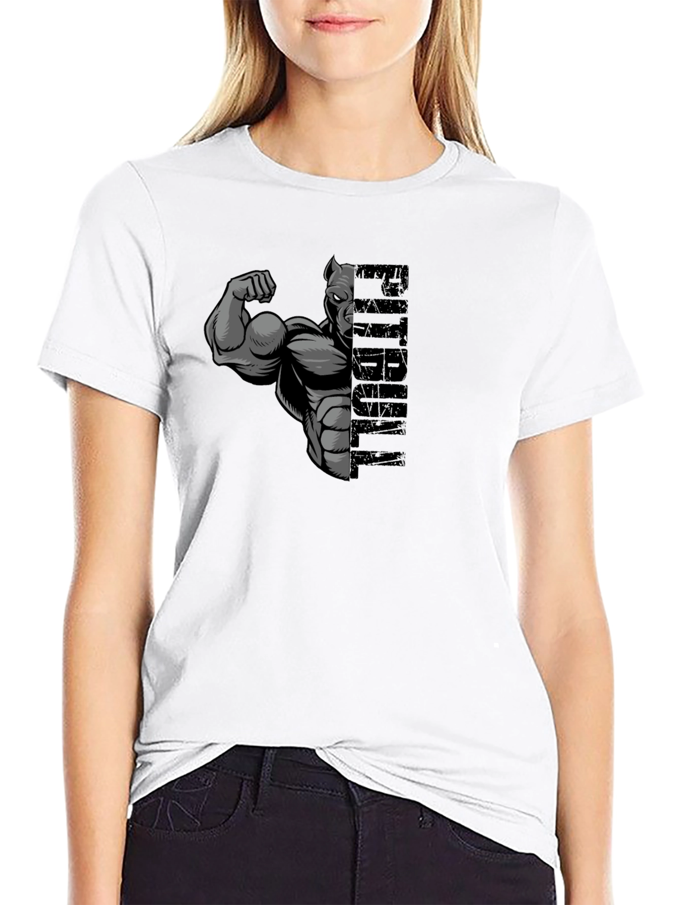 Pitbull Muscle Graphic T-Shirt - Black