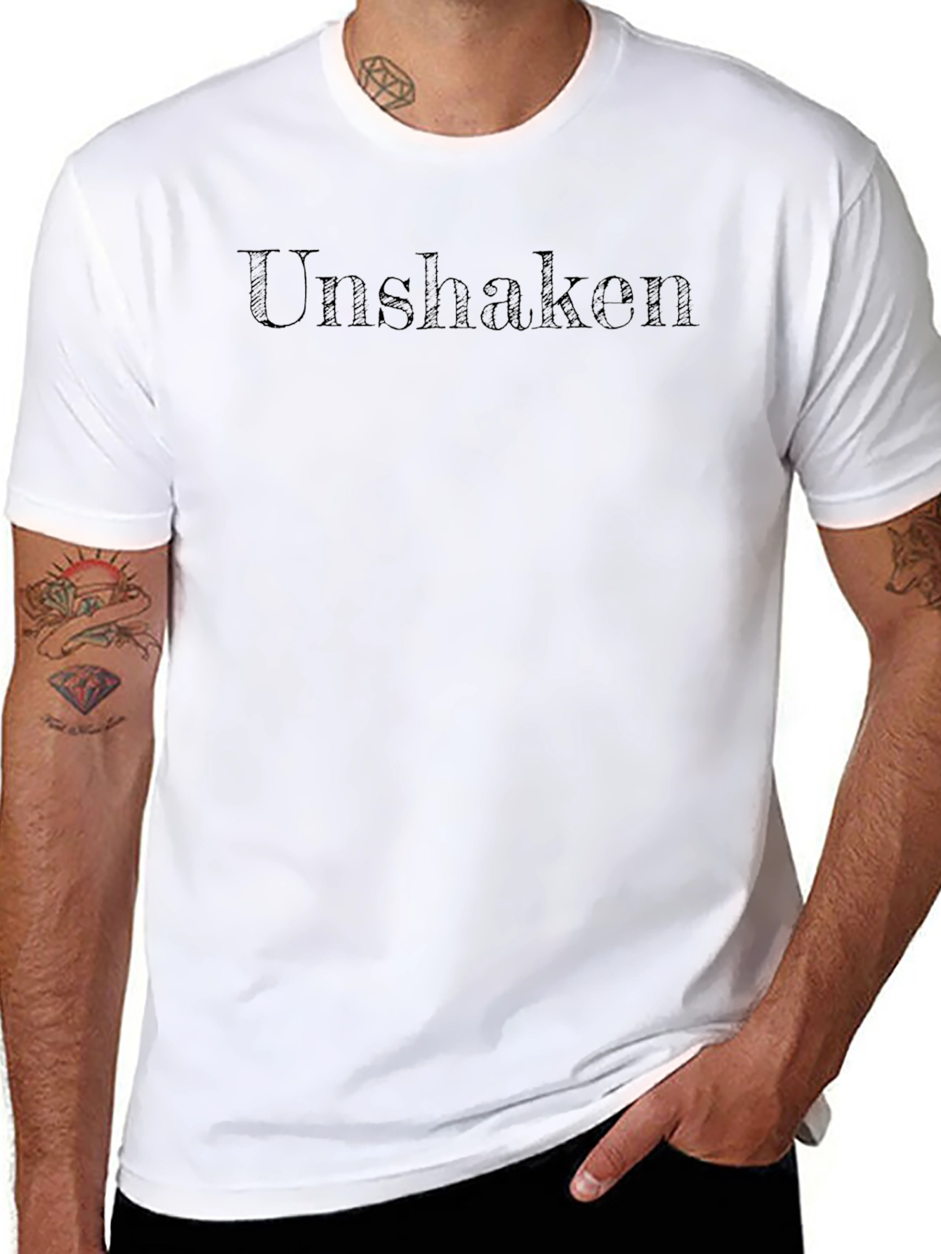 Unshaken Graphic Print Black T-Shirt