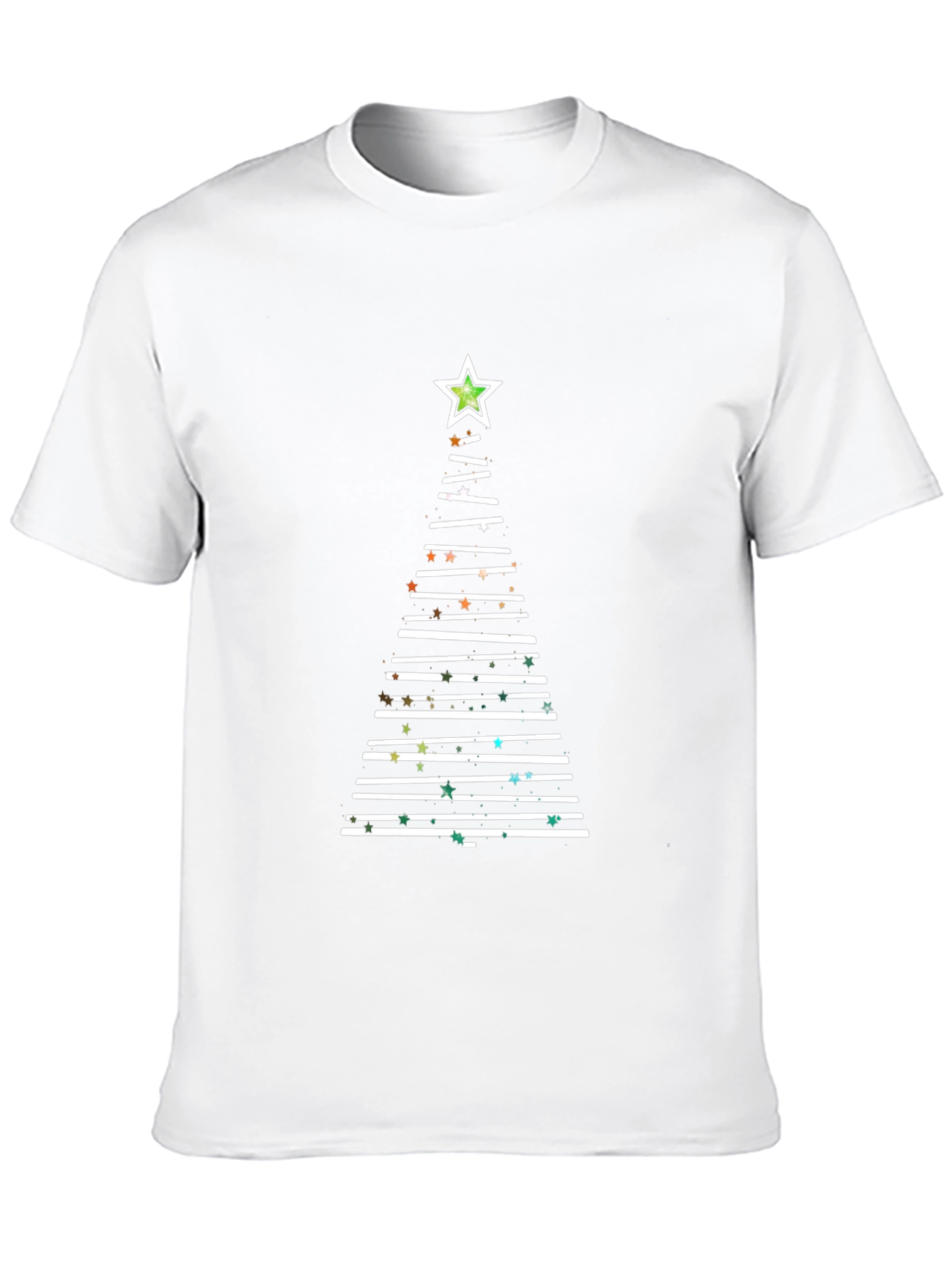 Festive Christmas Tree Line Art T-Shirt