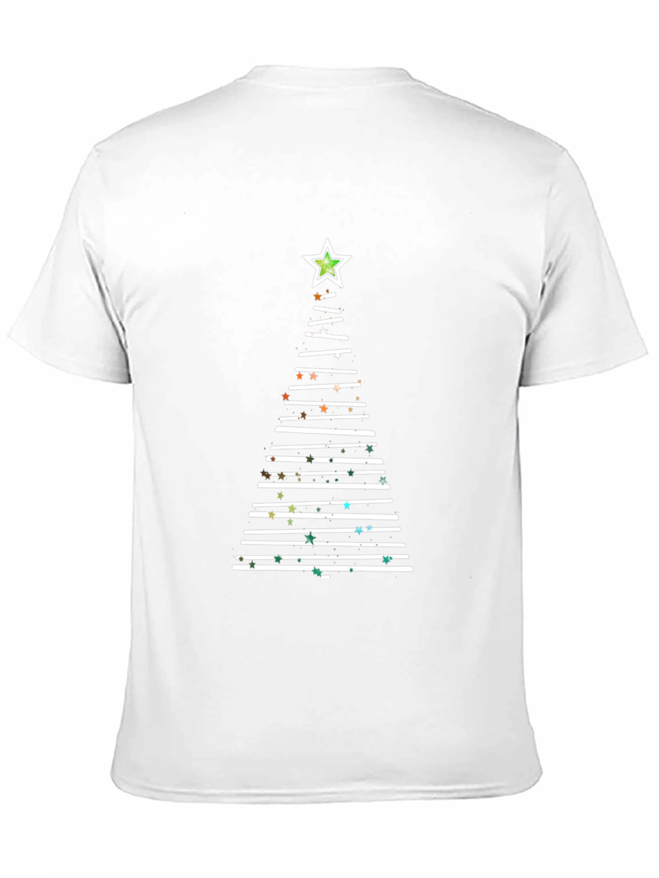 Festive Christmas Tree Line Art T-Shirt