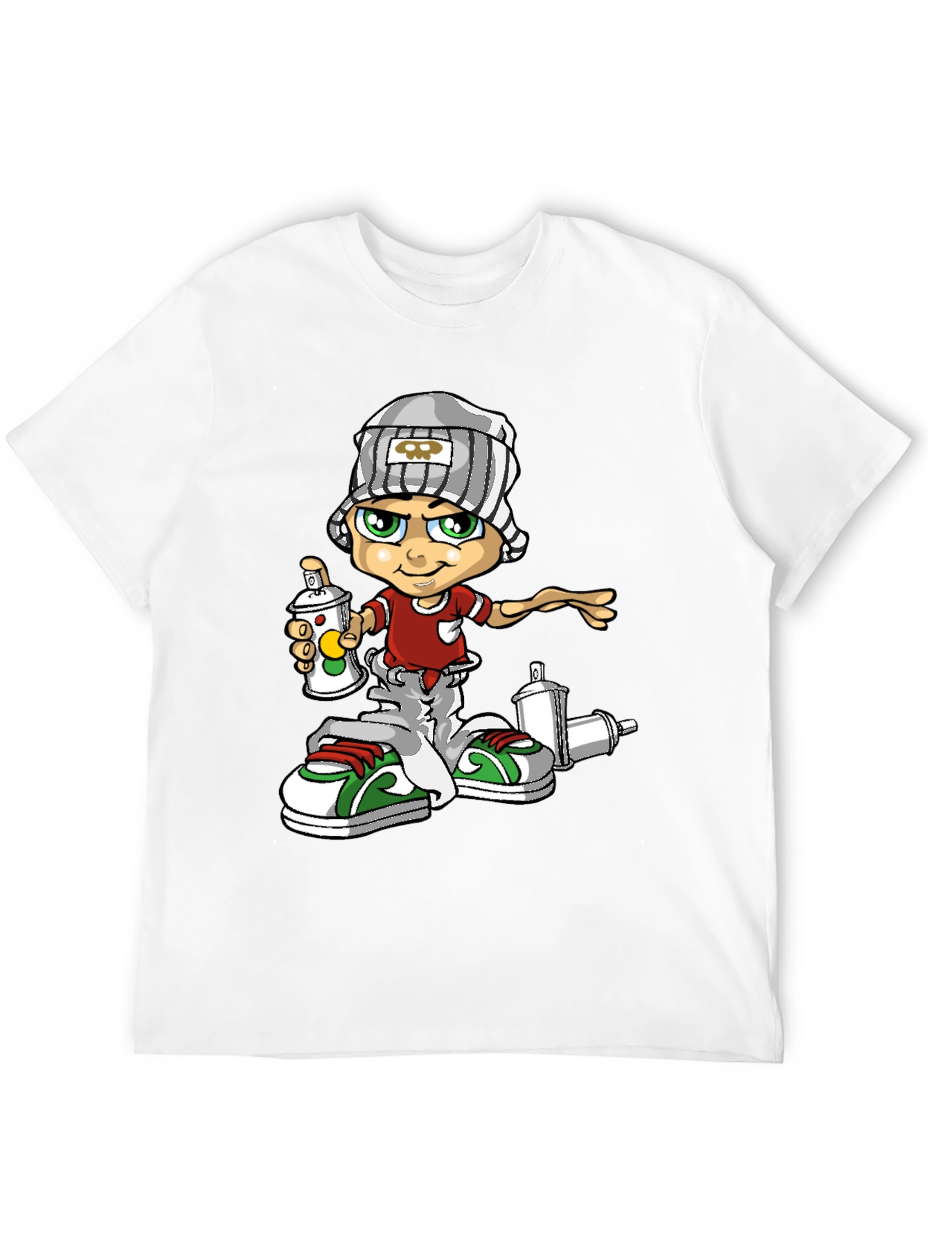 Graffiti Artist T-Shirt: Cartoon Spray Paint Design