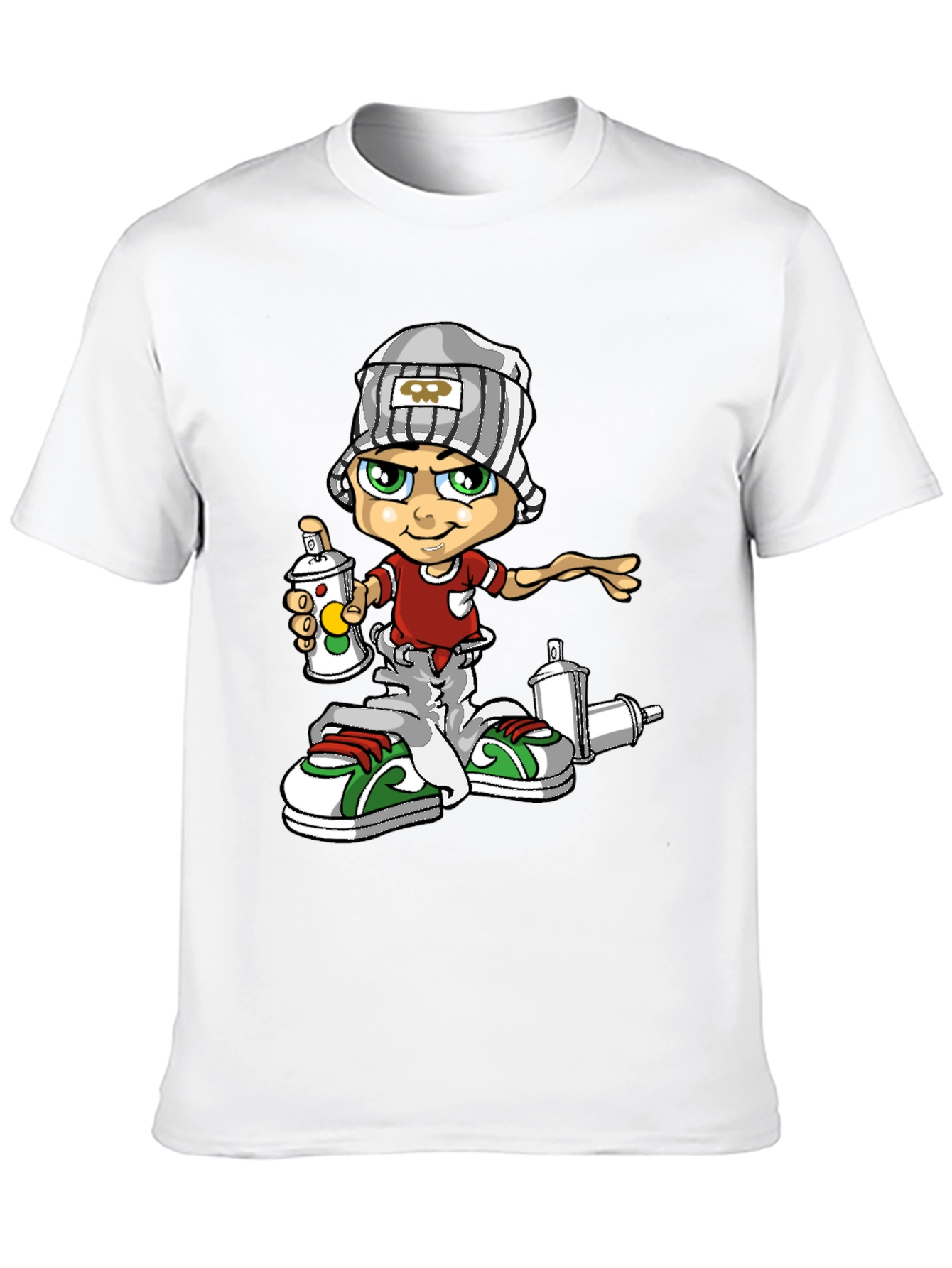 Graffiti Artist T-Shirt: Cartoon Spray Paint Design