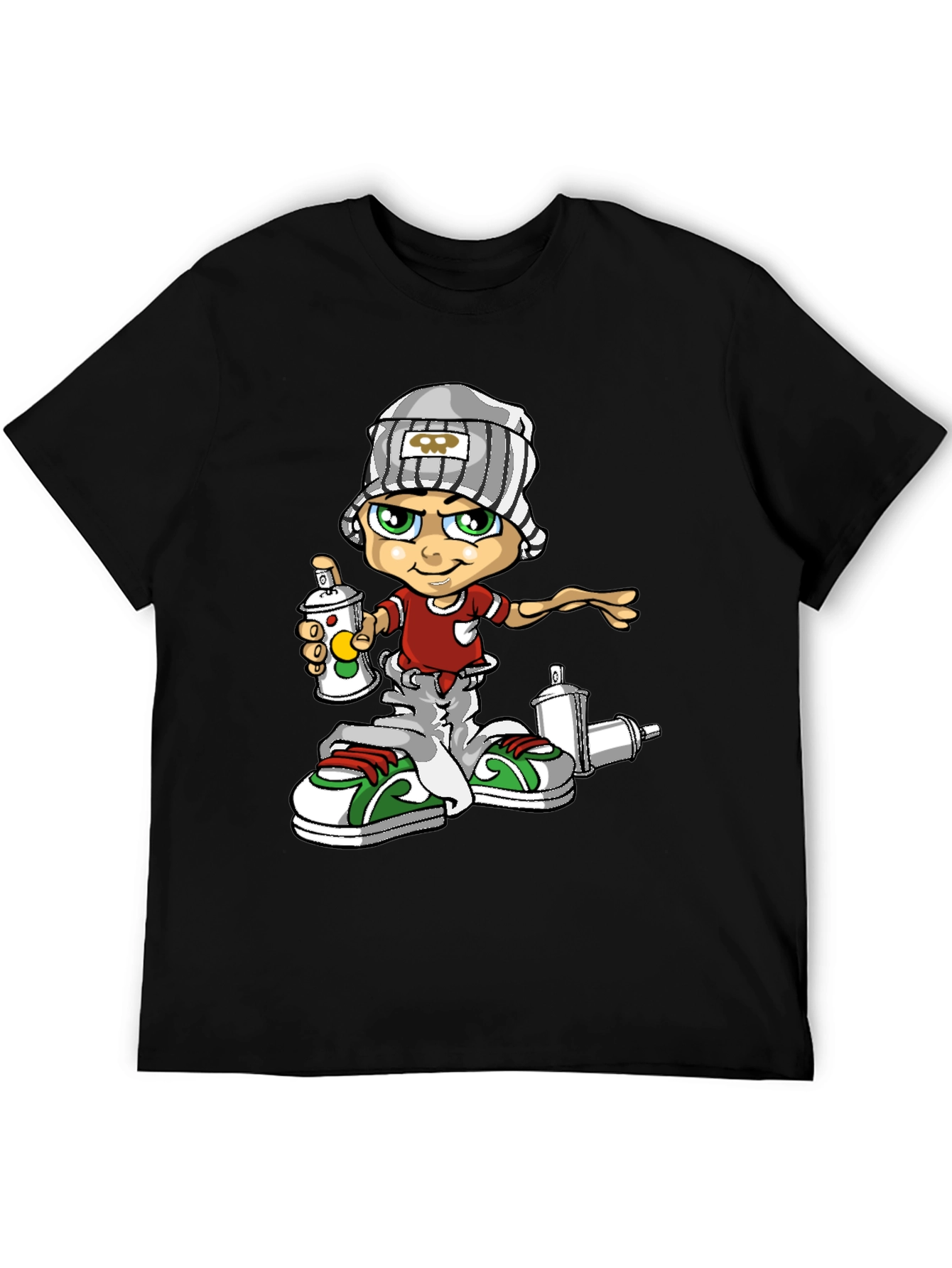 Graffiti Artist T-Shirt: Cartoon Spray Paint Design