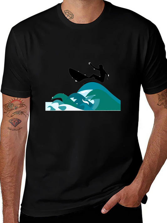 Surfer Graphic Black T-Shirt