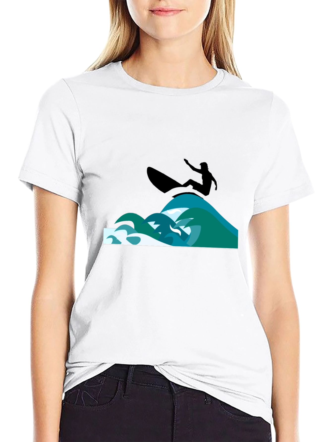Surfer Graphic Black T-Shirt