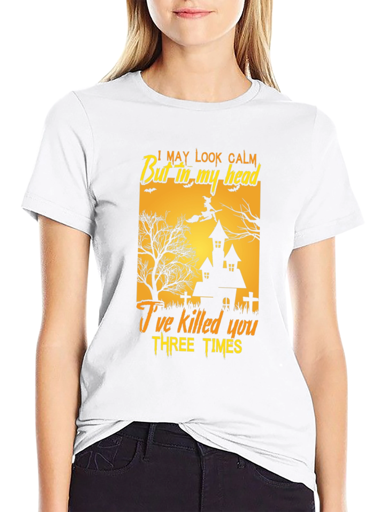 Humorous Halloween T-Shirt - I May Look Calm