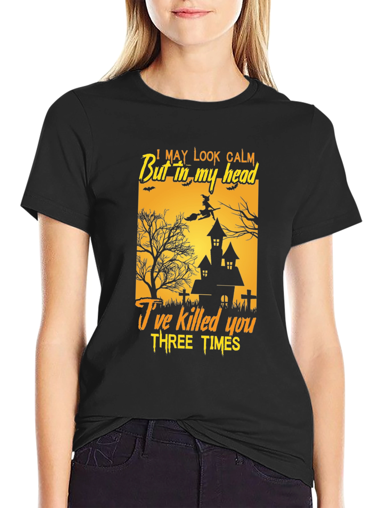 Humorous Halloween T-Shirt - I May Look Calm