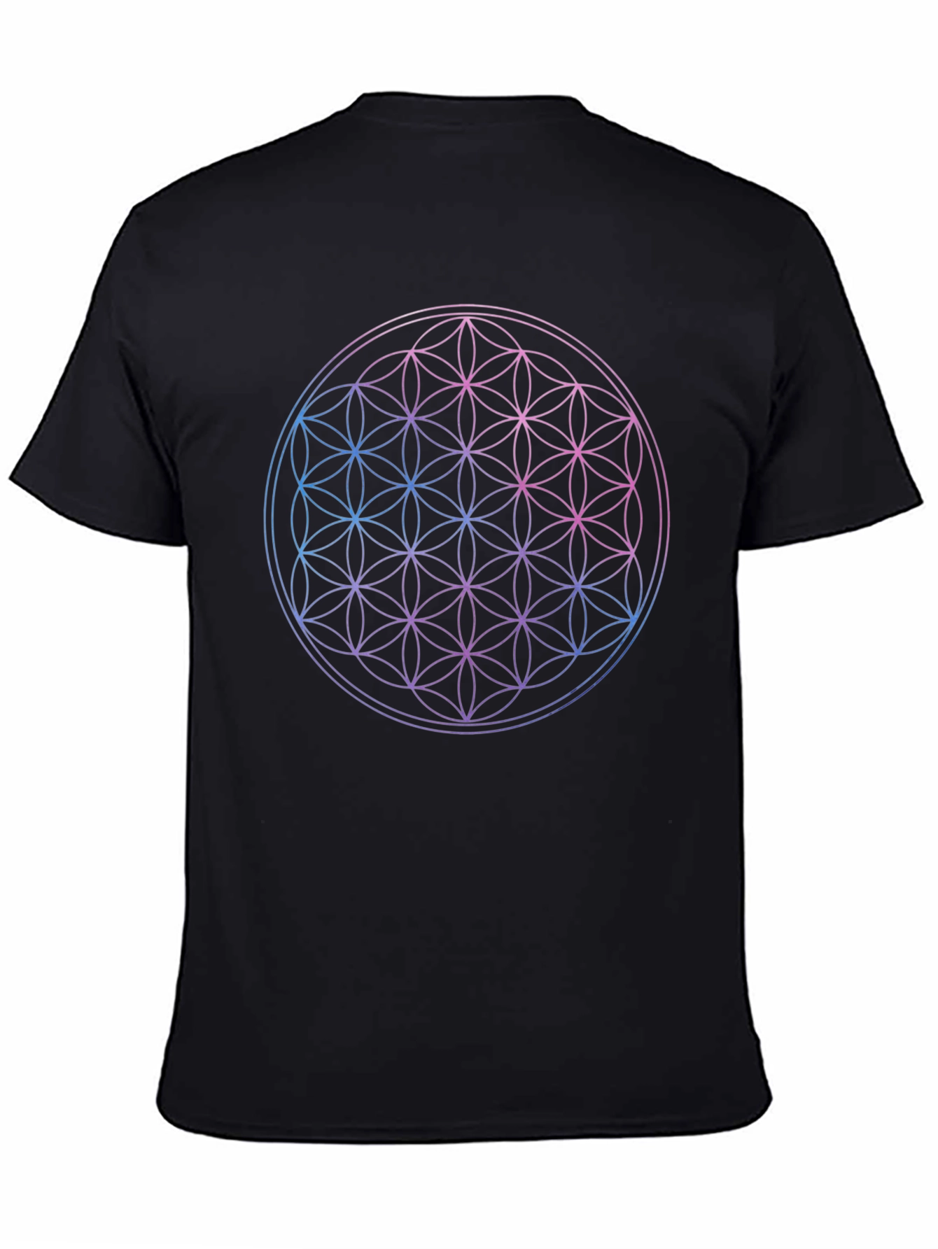 Flower of Life Graphic Print Black T-Shirt