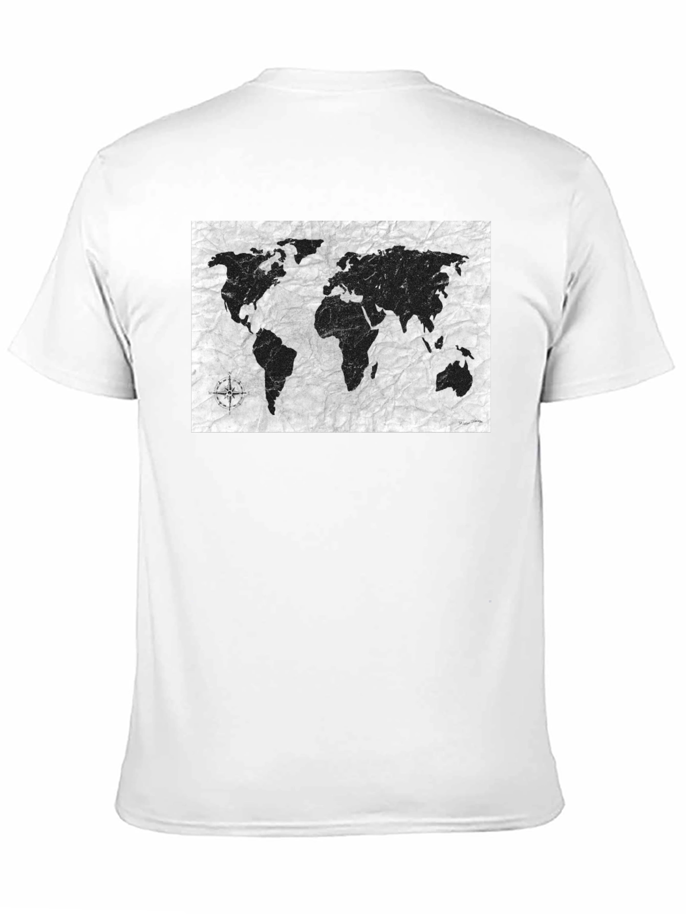World Map Graphic Tee - Black Casual Shirt