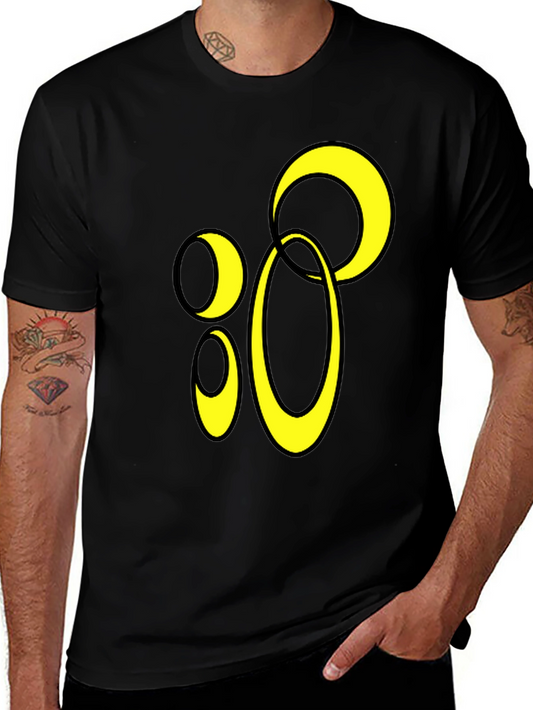 Abstract Circle Graphic Black T-Shirt