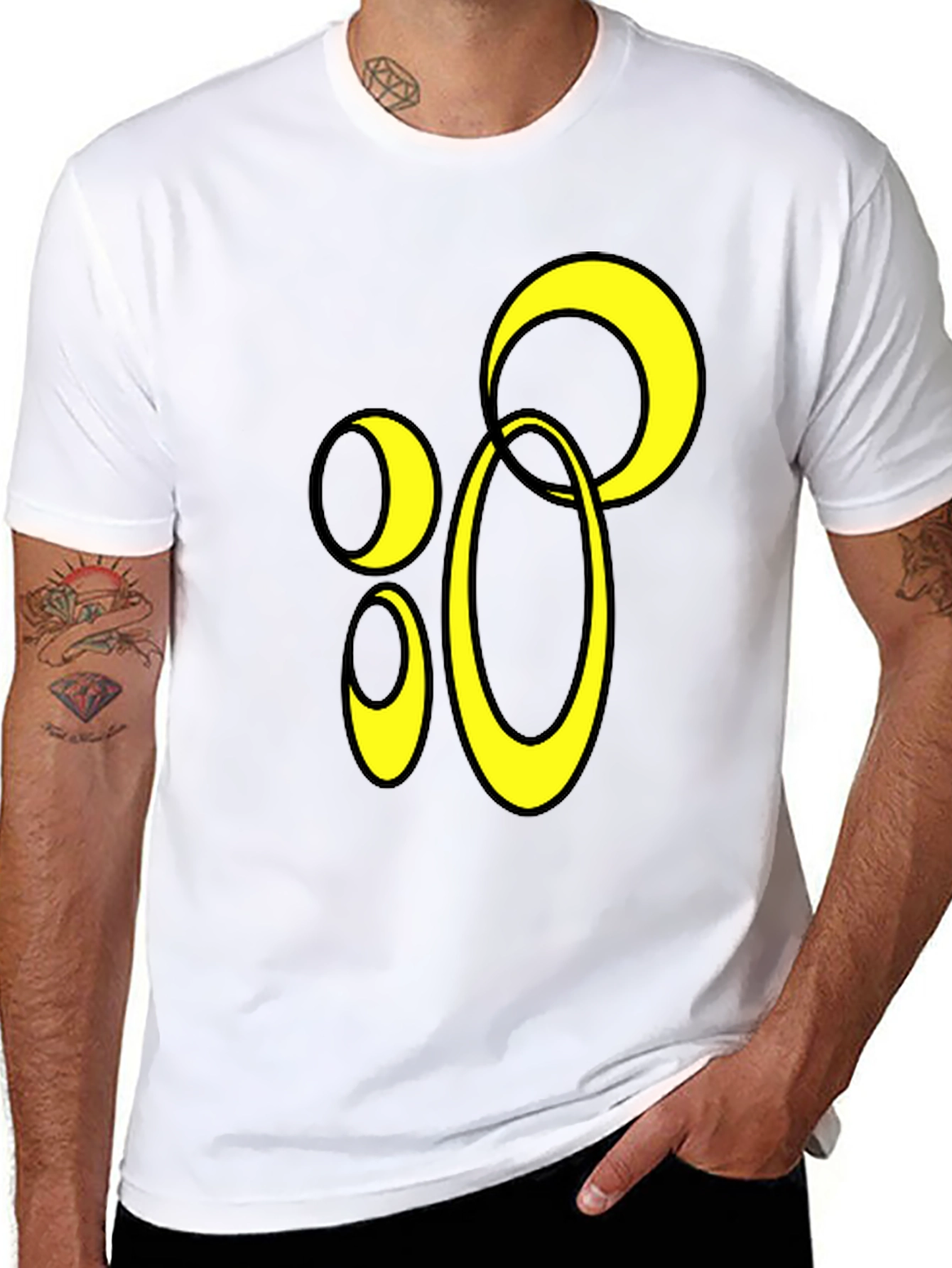 Abstract Circle Graphic Black T-Shirt