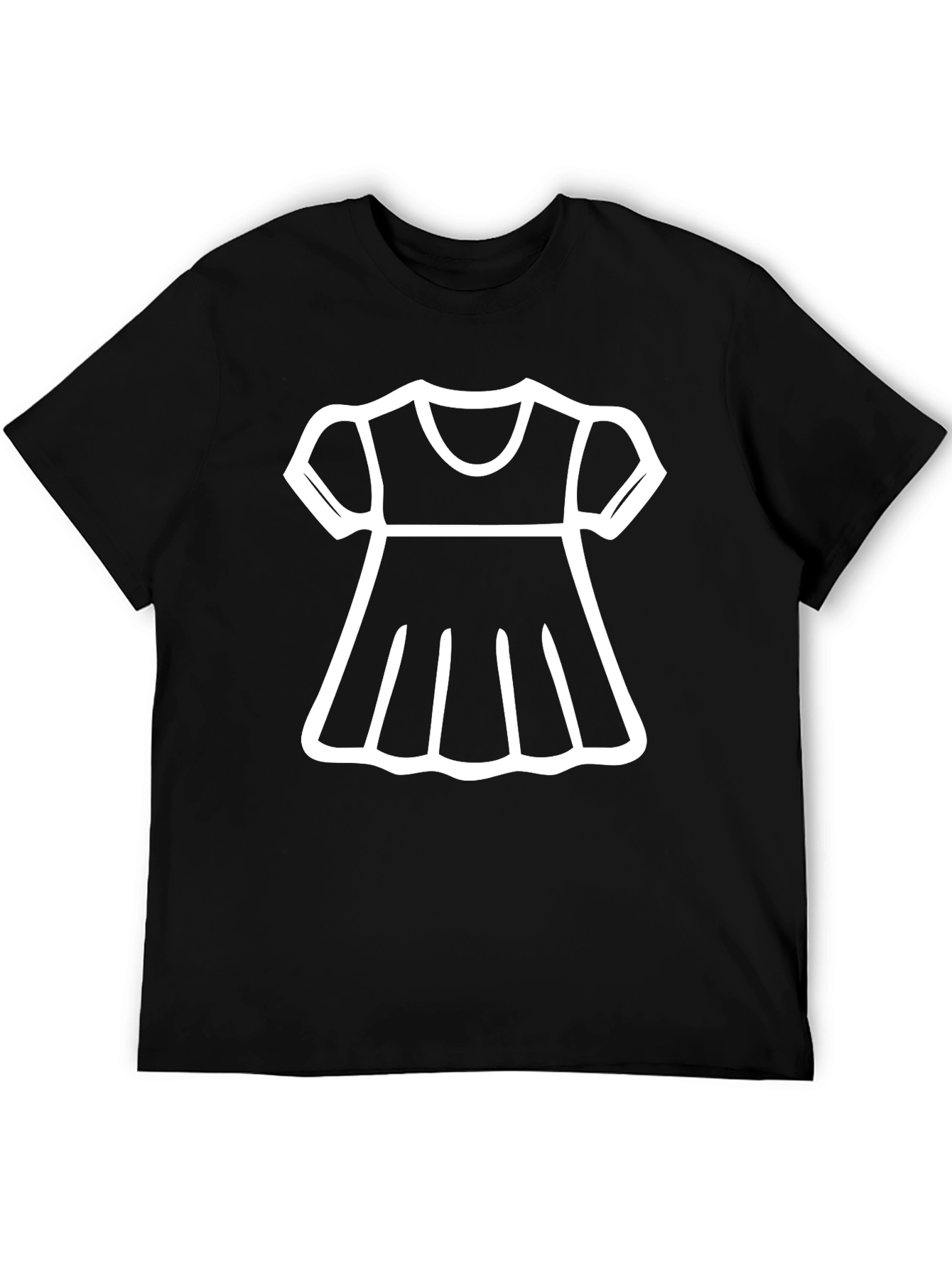 Black T-Shirt with Dress Graphic