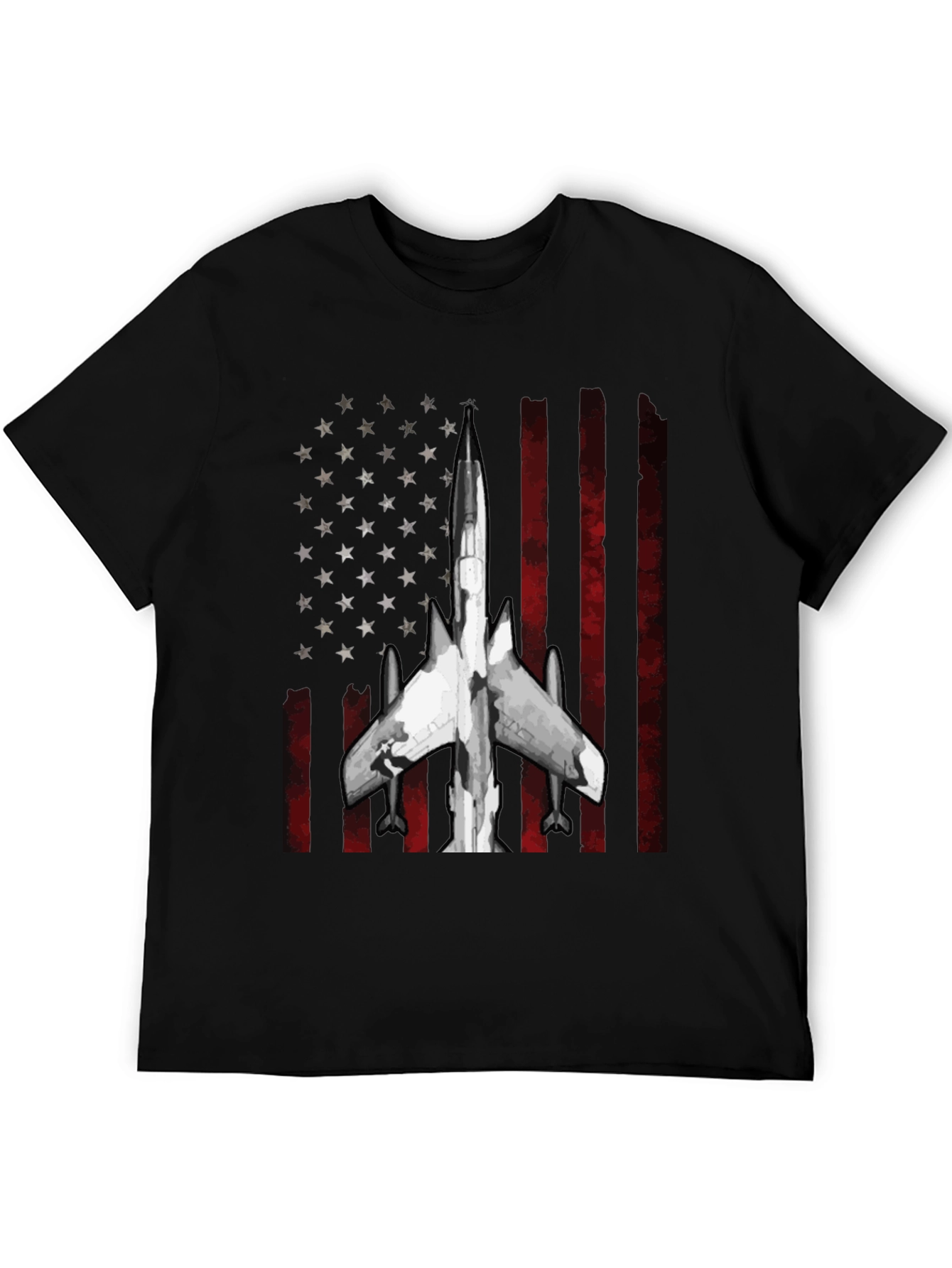 American Flag Fighter Jet Graphic T-Shirt