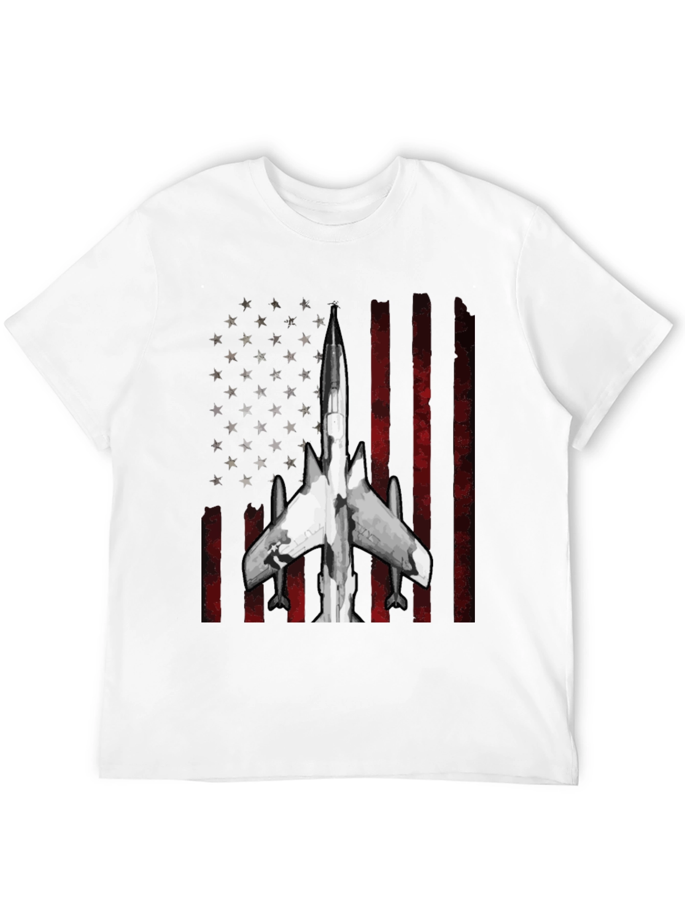 American Flag Fighter Jet Graphic T-Shirt