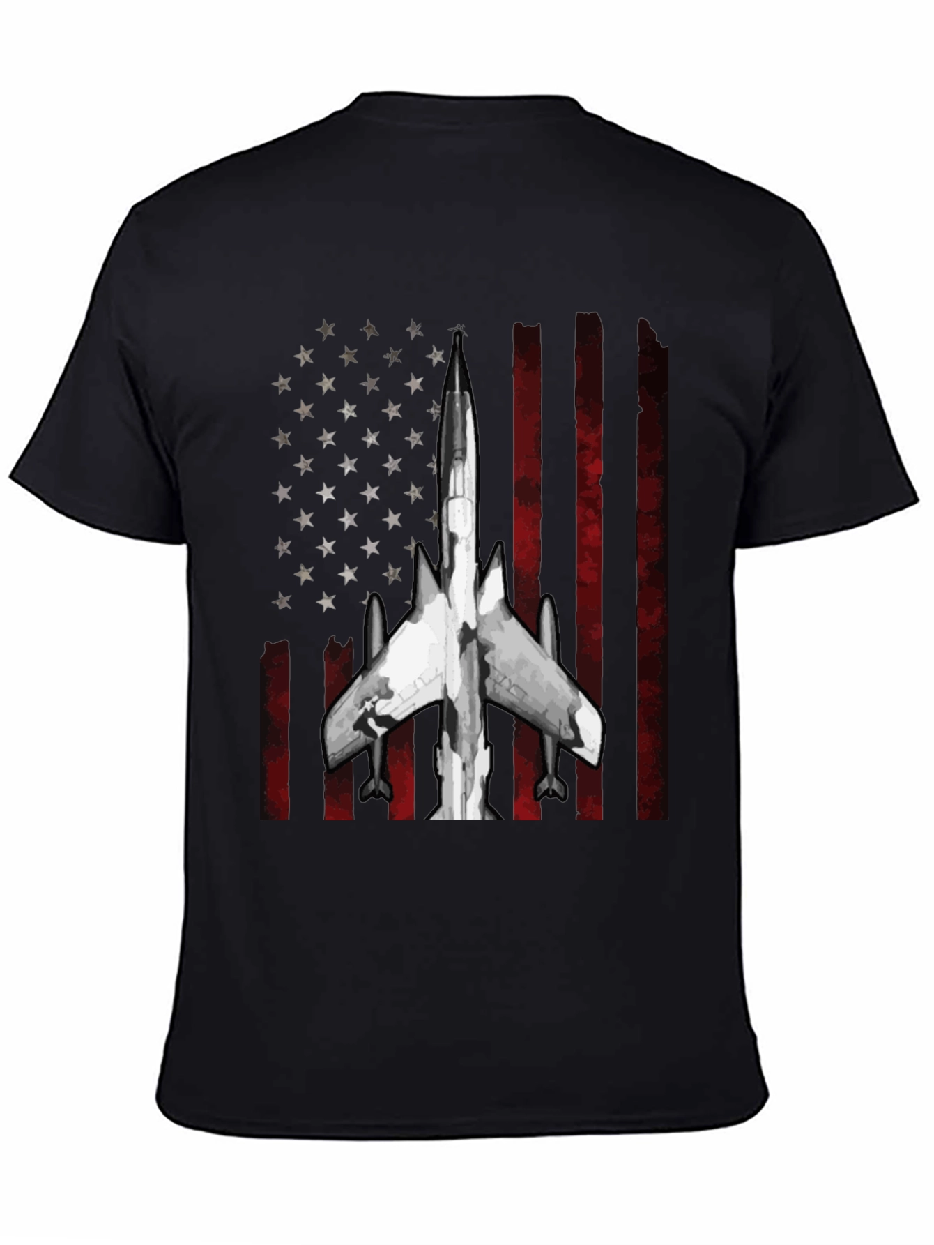 American Flag Fighter Jet Graphic T-Shirt