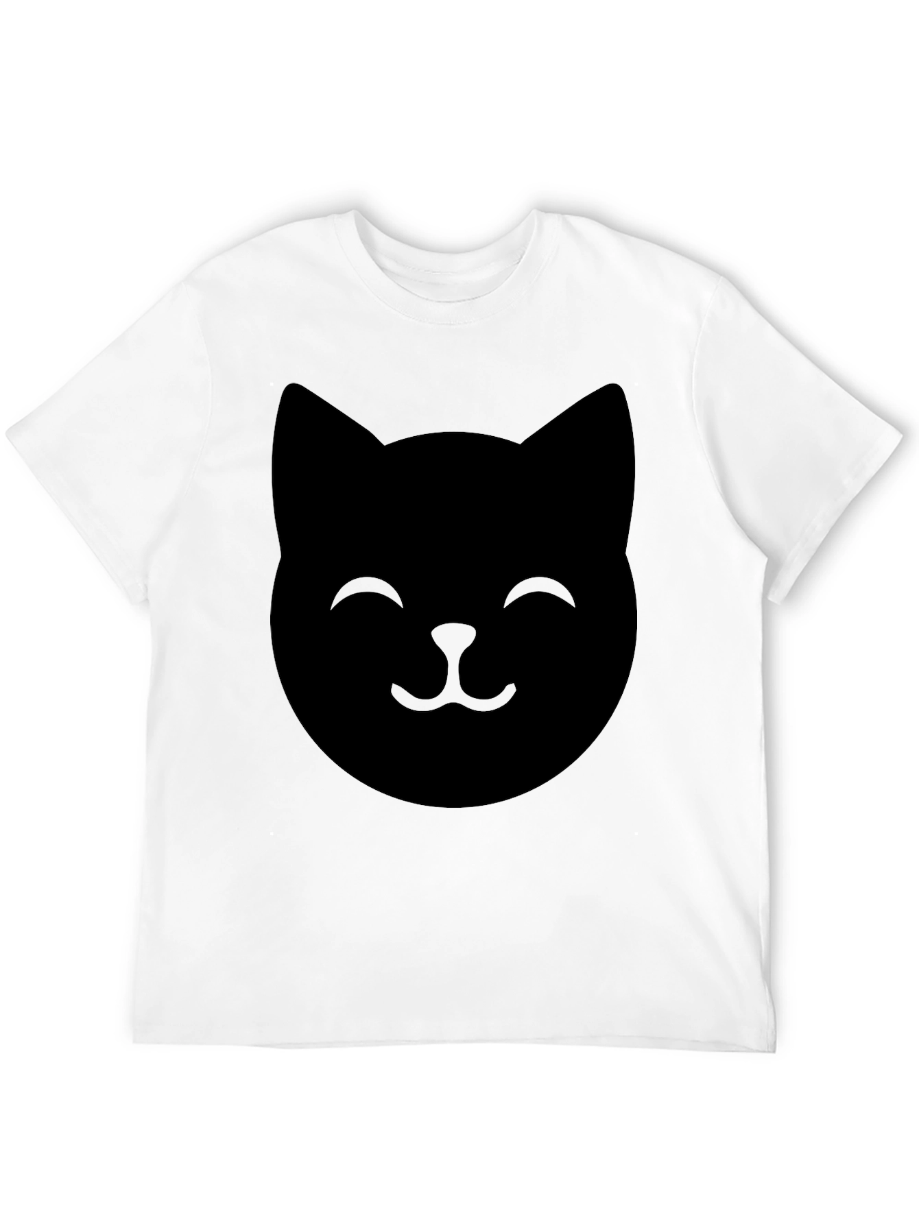 Cool Cat Face Black T-Shirt - Trendy Casual Wear
