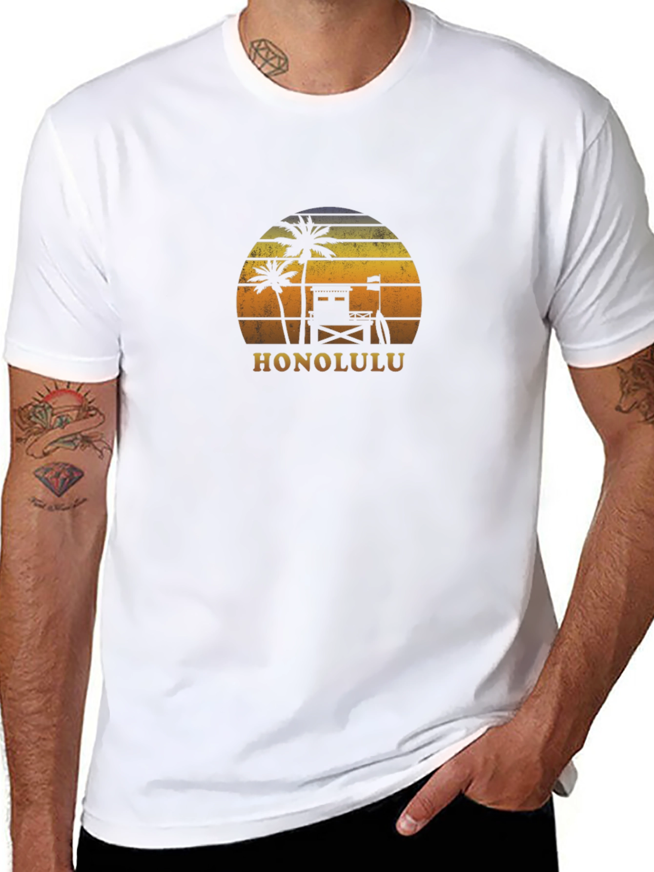 Honolulu Retro Sunset T-Shirt
