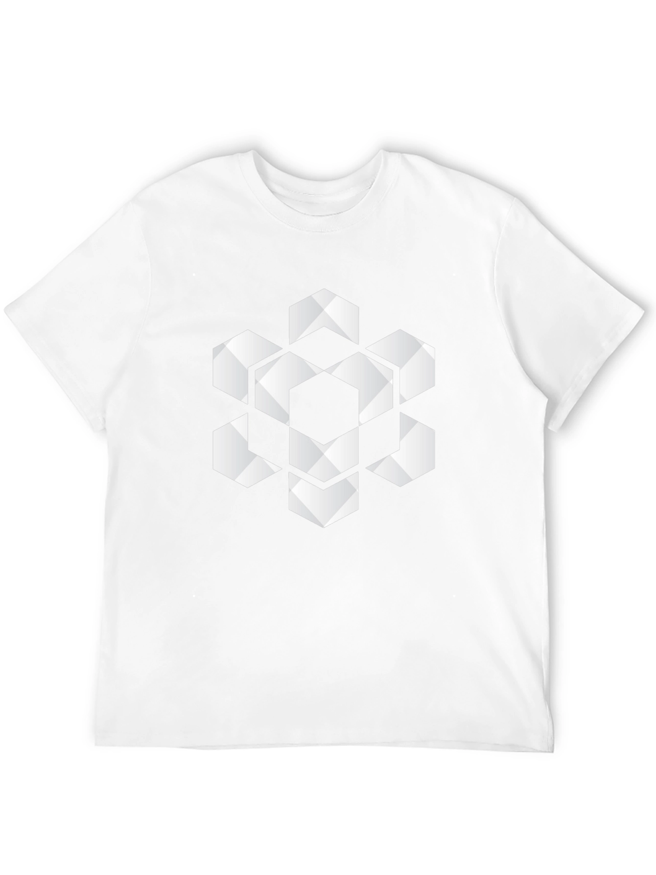 Geometric Hexagon Graphic Tee - Stylish Black T-Shirt