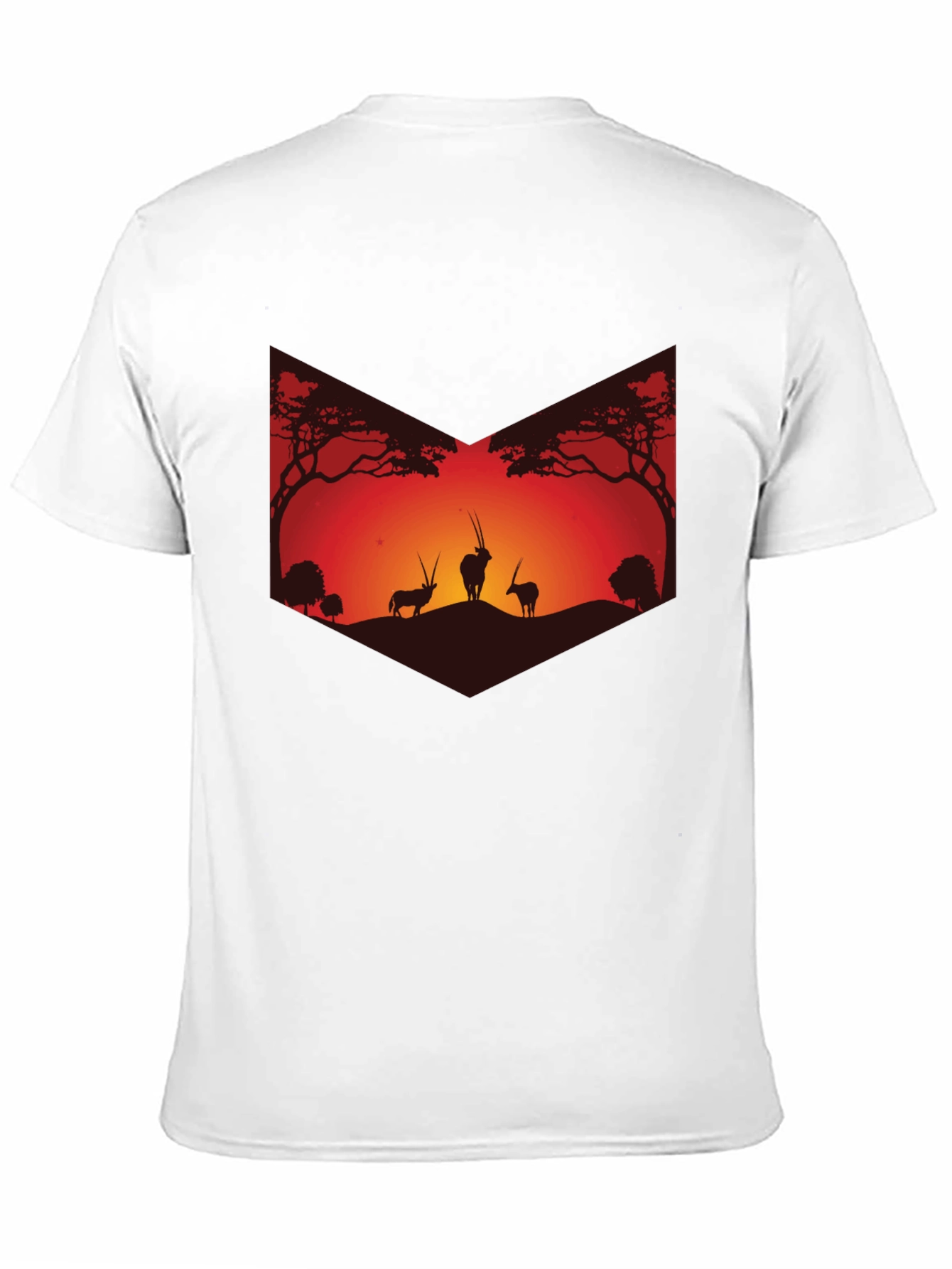Sunset Silhouette Graphic Tee - African Wildlife Shirt
